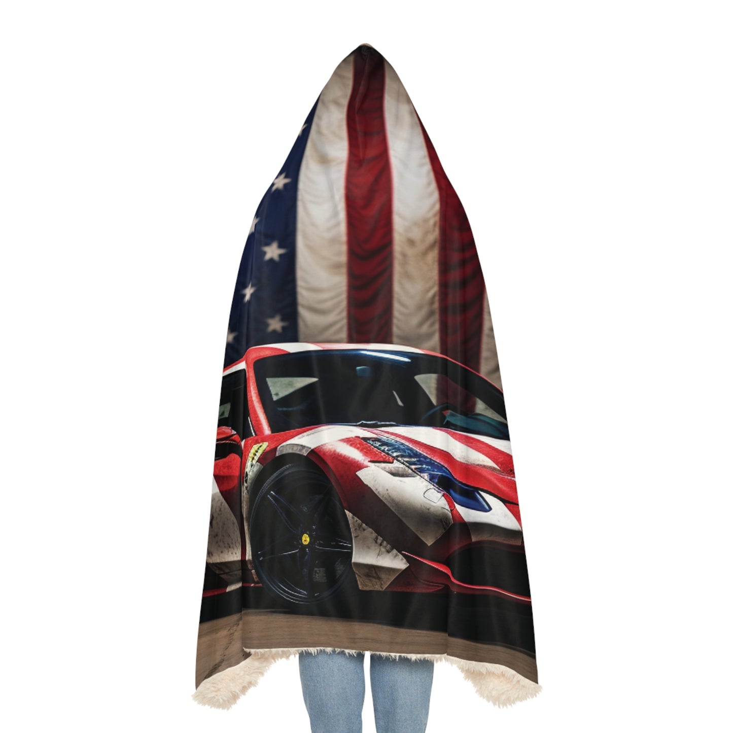 Snuggle Hooded Blanket American Flag Farrari 2