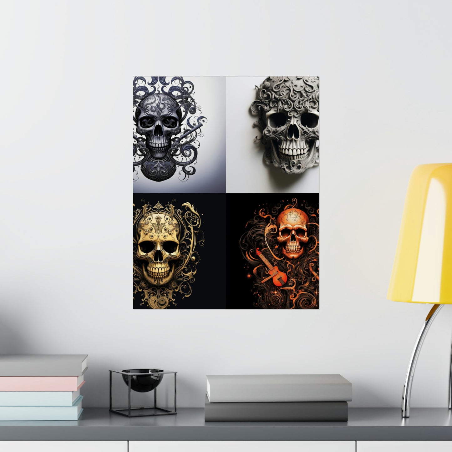 Premium Matte Vertical Posters Skull Treble Clef 5