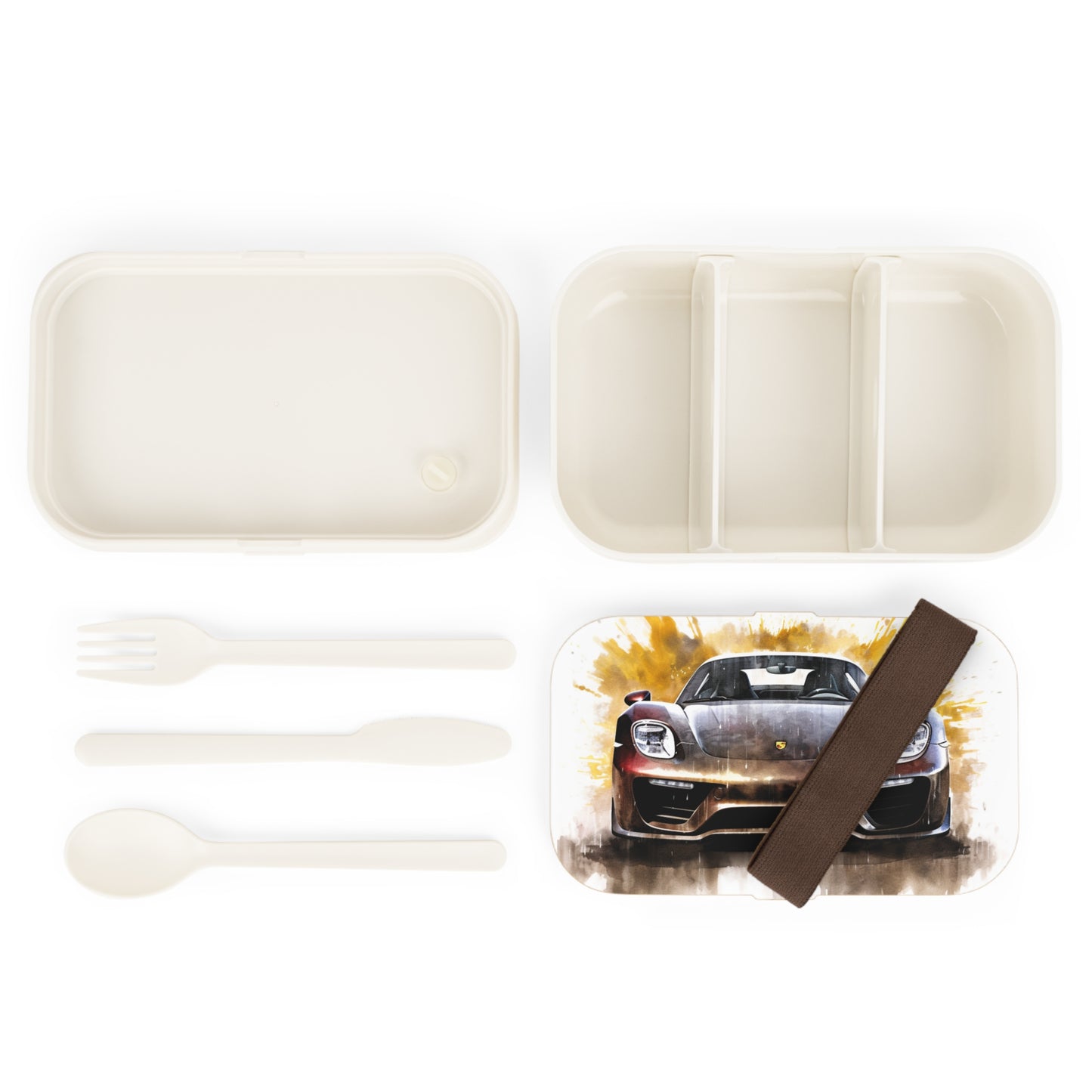 Bento Lunch Box 918 Spyder white background driving fast with water splashing 1