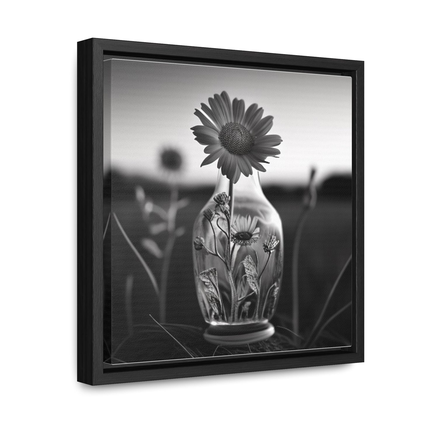 Gallery Canvas Wraps, Square Frame Yellw Sunflower in a vase 2