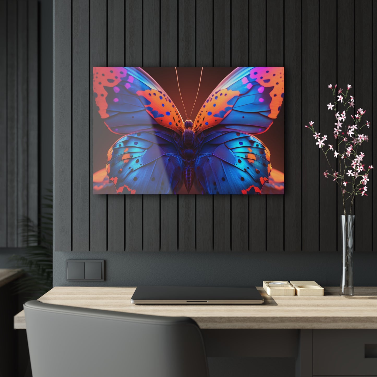 Acrylic Prints Neon Butterfly Macro 3