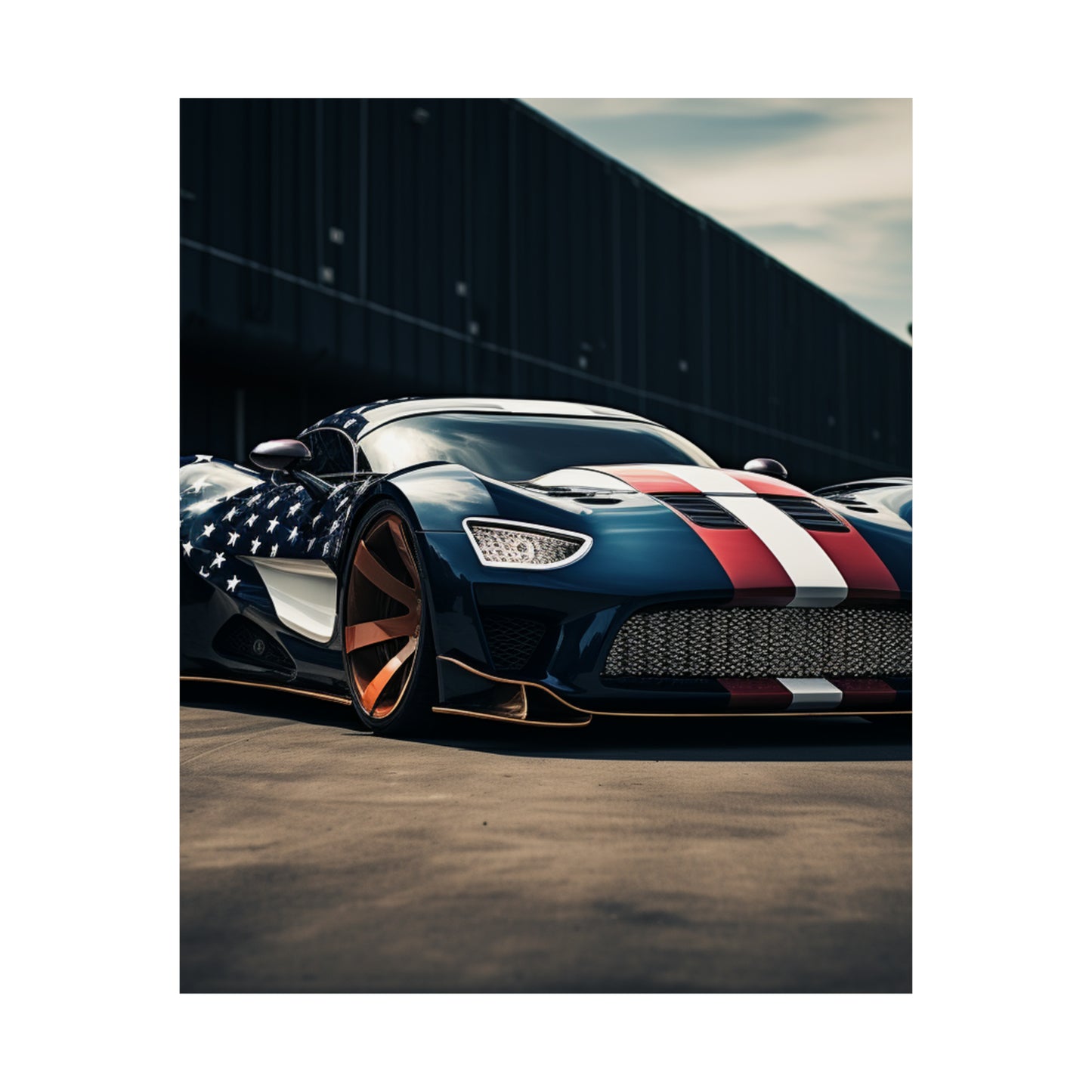 Premium Matte Vertical Posters Bugatti Flag American 2