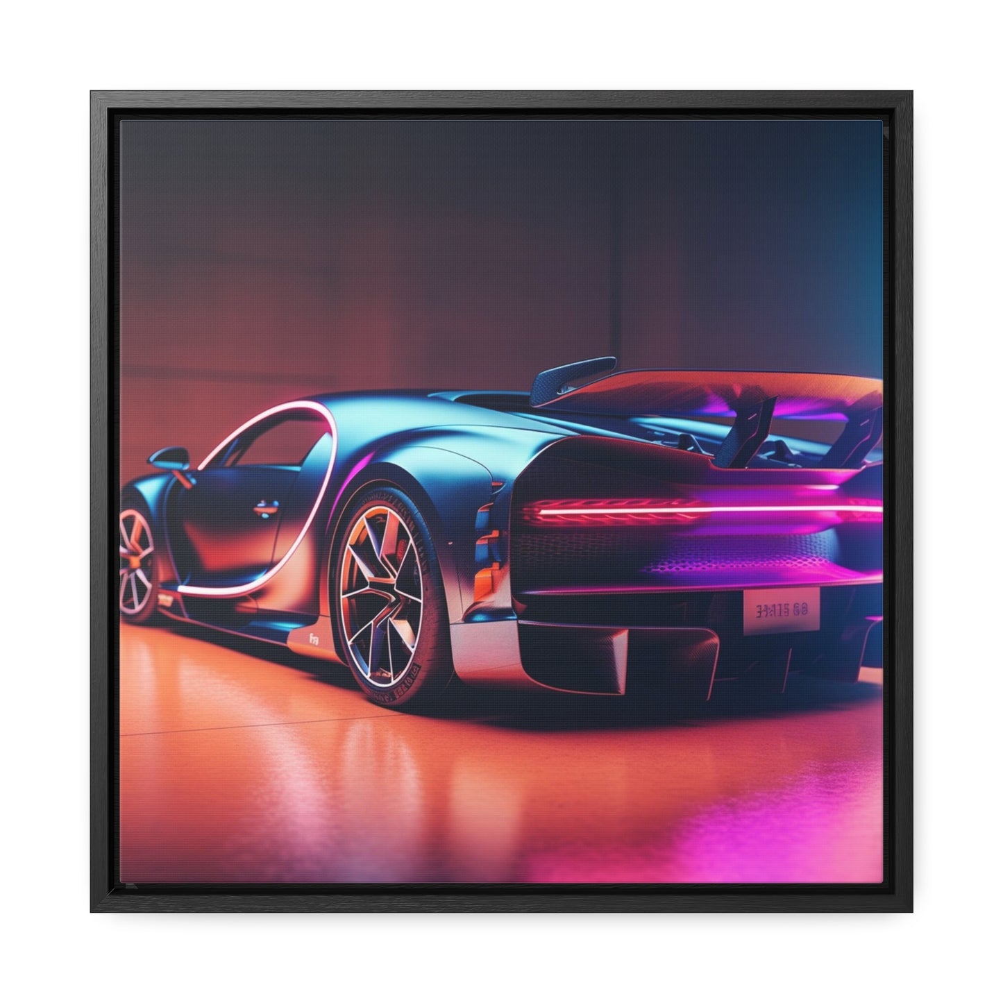 Gallery Canvas Wraps, Square Frame Hyper Bugatti Neon Chiron 2