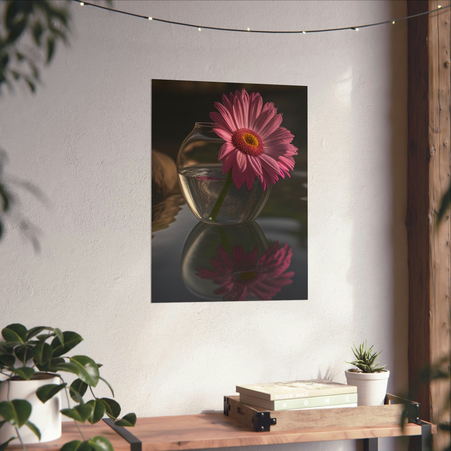 Premium Matte Vertical Posters Pink Daisy 2