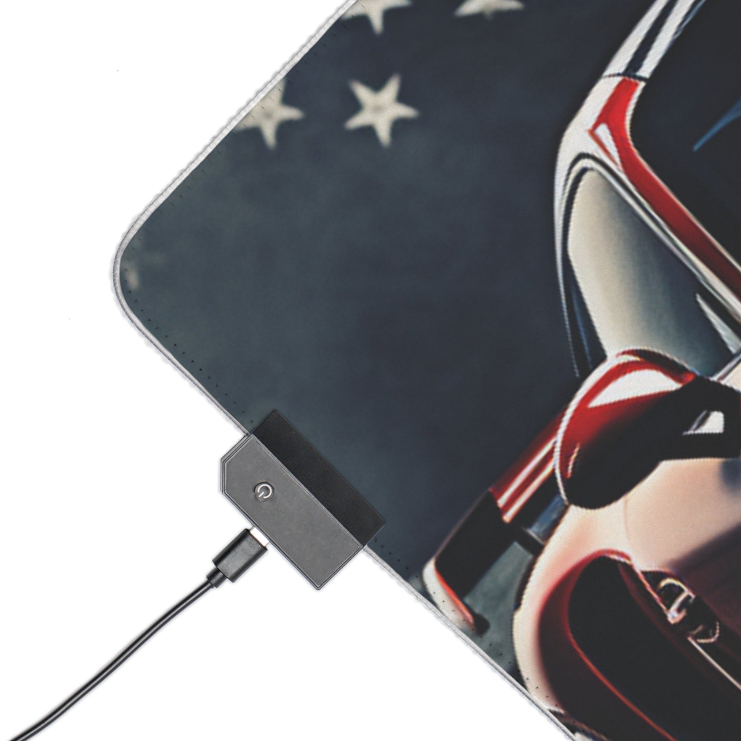 LED Gaming Mouse Pad American Flag Background Porsche 2