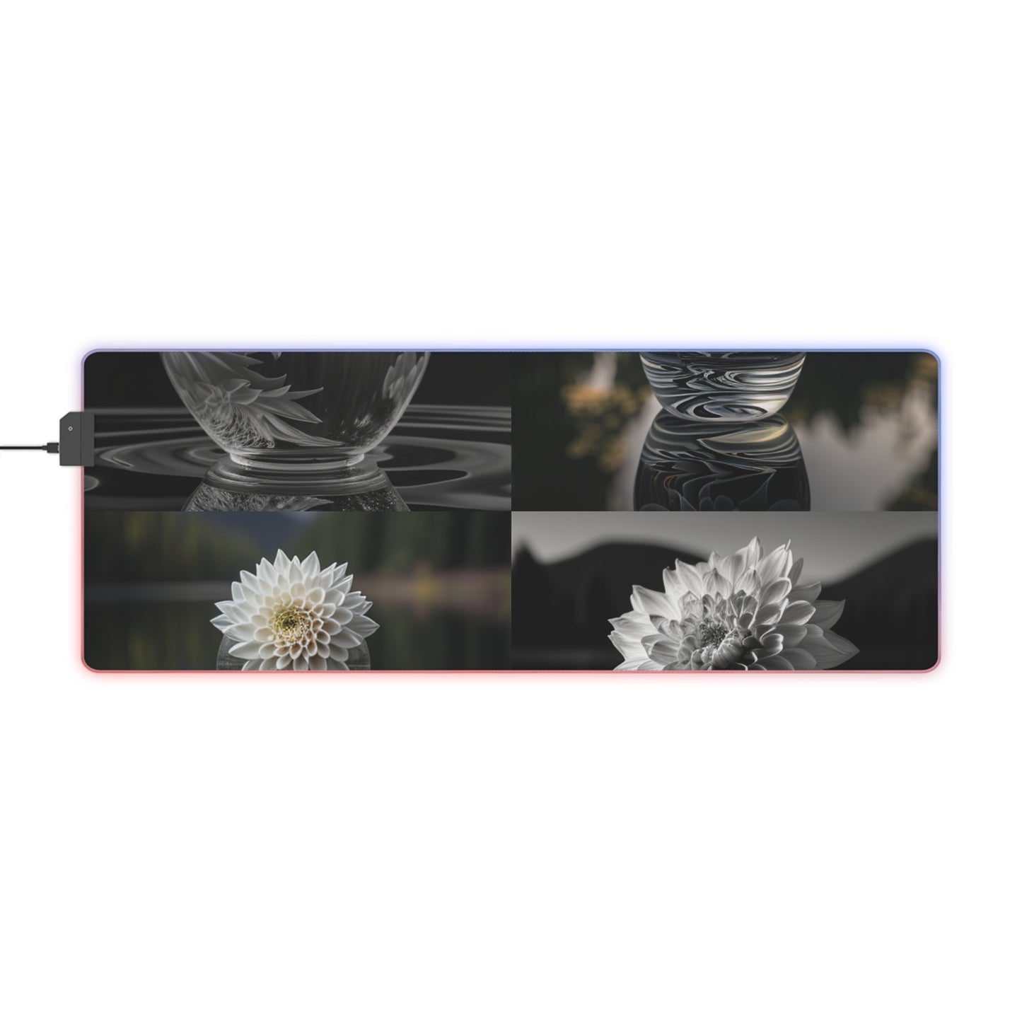 LED Gaming Mouse Pad White Dahlia 5