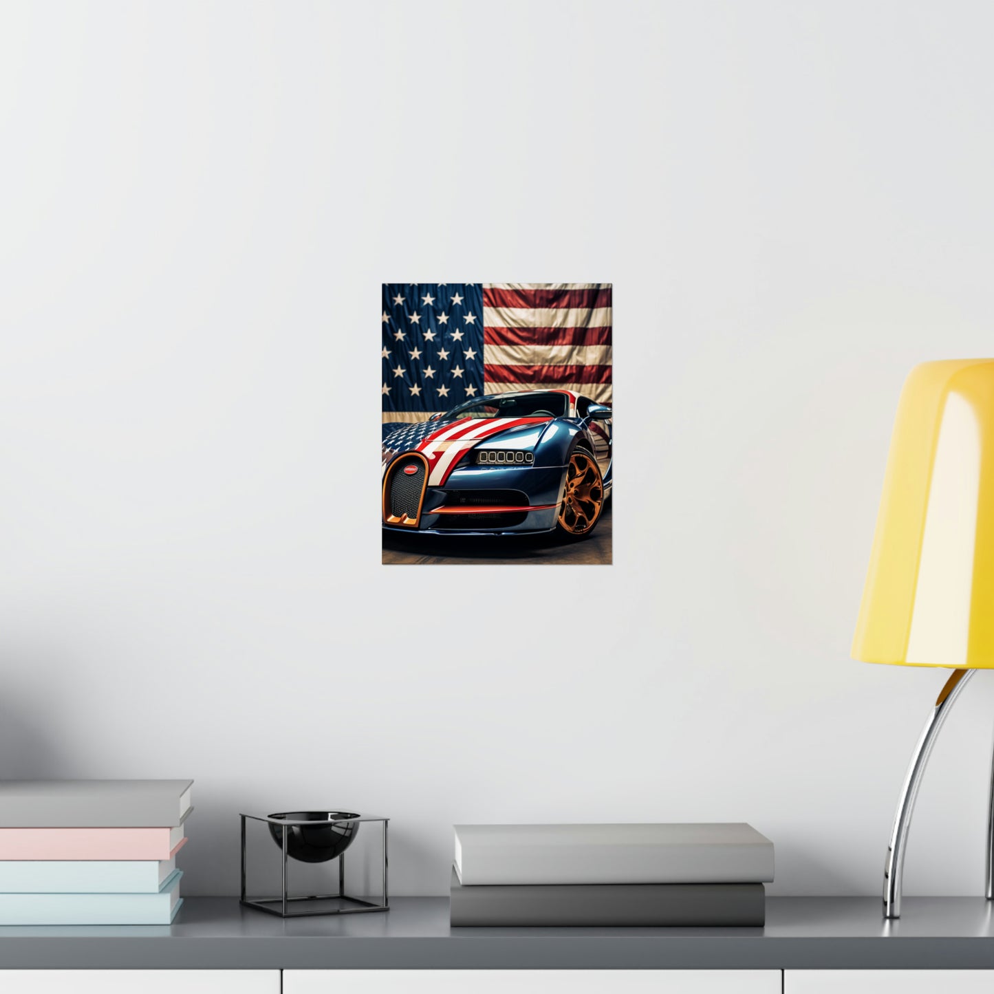 Premium Matte Vertical Posters Bugatti Flag American 4