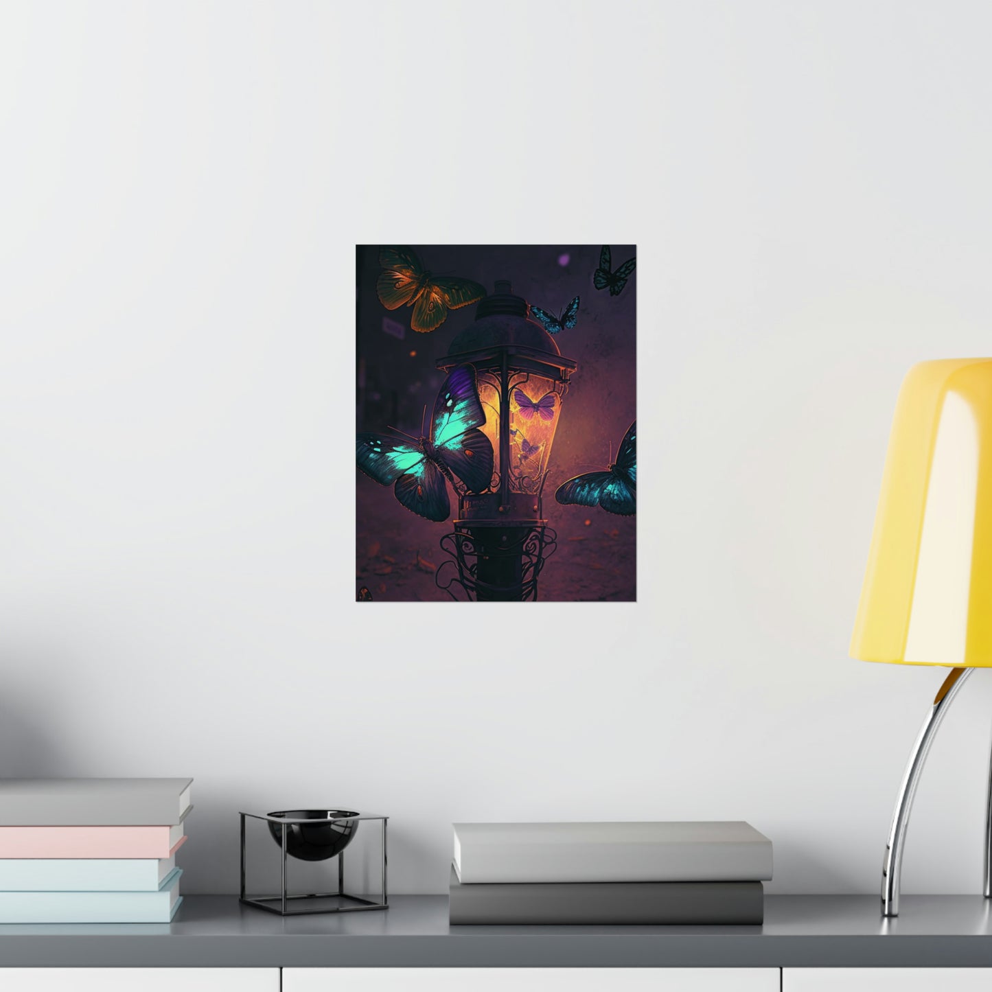 Premium Matte Vertical Posters Street Light Butterfly 4