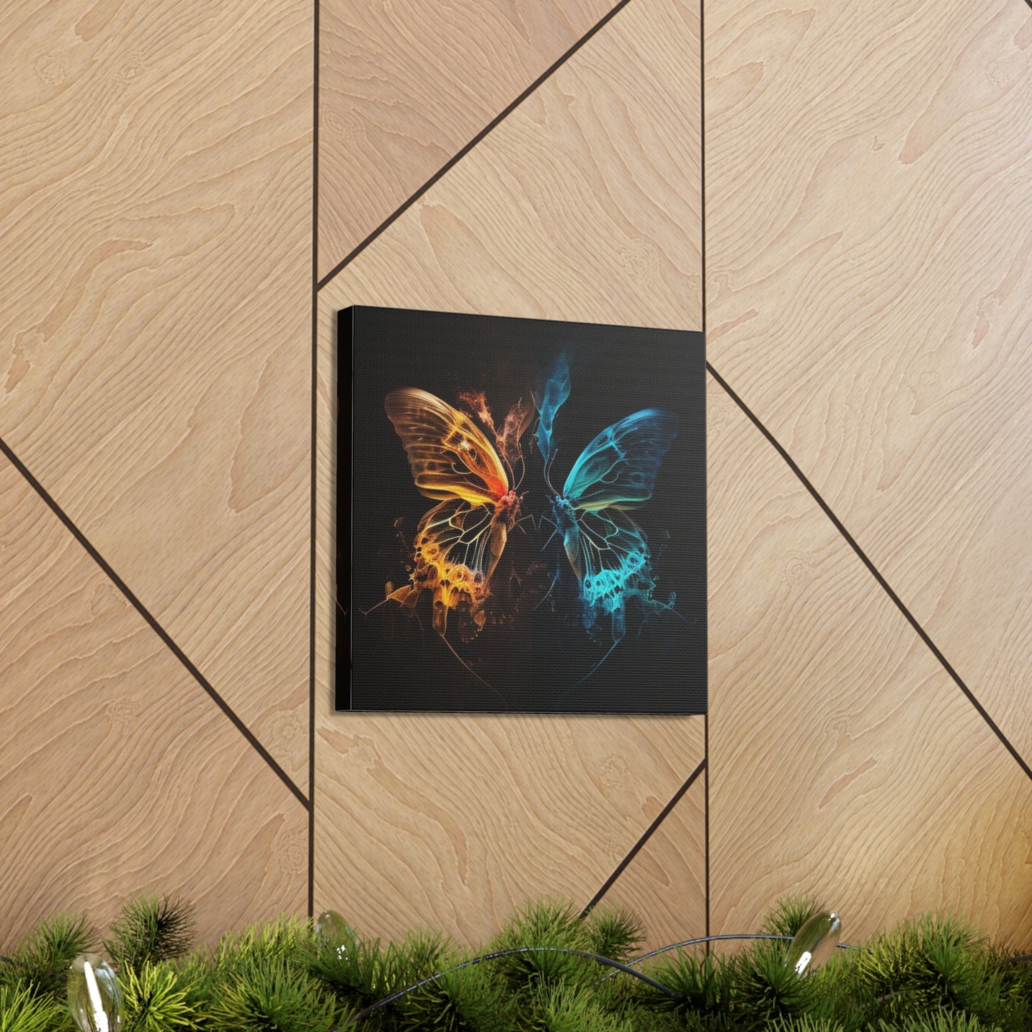 Canvas Gallery Wraps Kiss Neon Butterfly 3