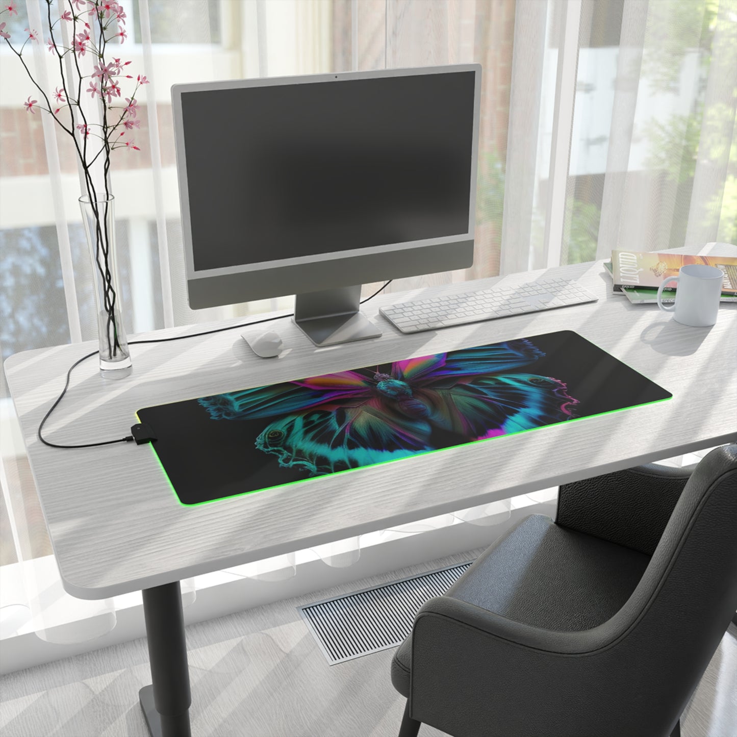LED Gaming Mouse Pad Neon Butterfly Fusion 4