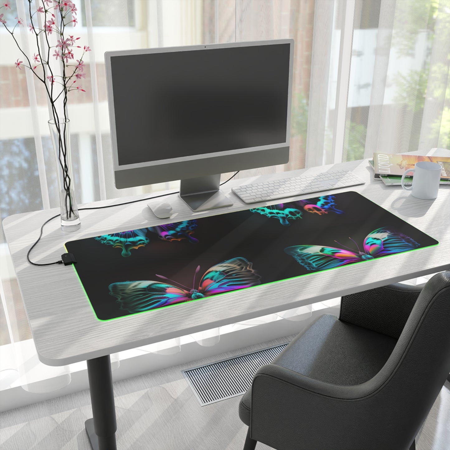 LED Gaming Mouse Pad Neon Butterfly Fusion 5