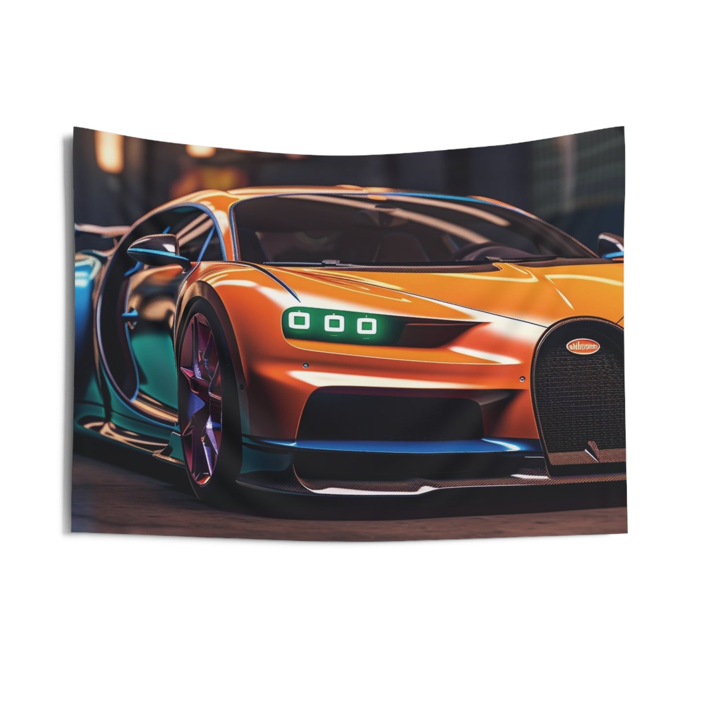 Indoor Wall Tapestries Hyper Bugatti Neon Chiron 1