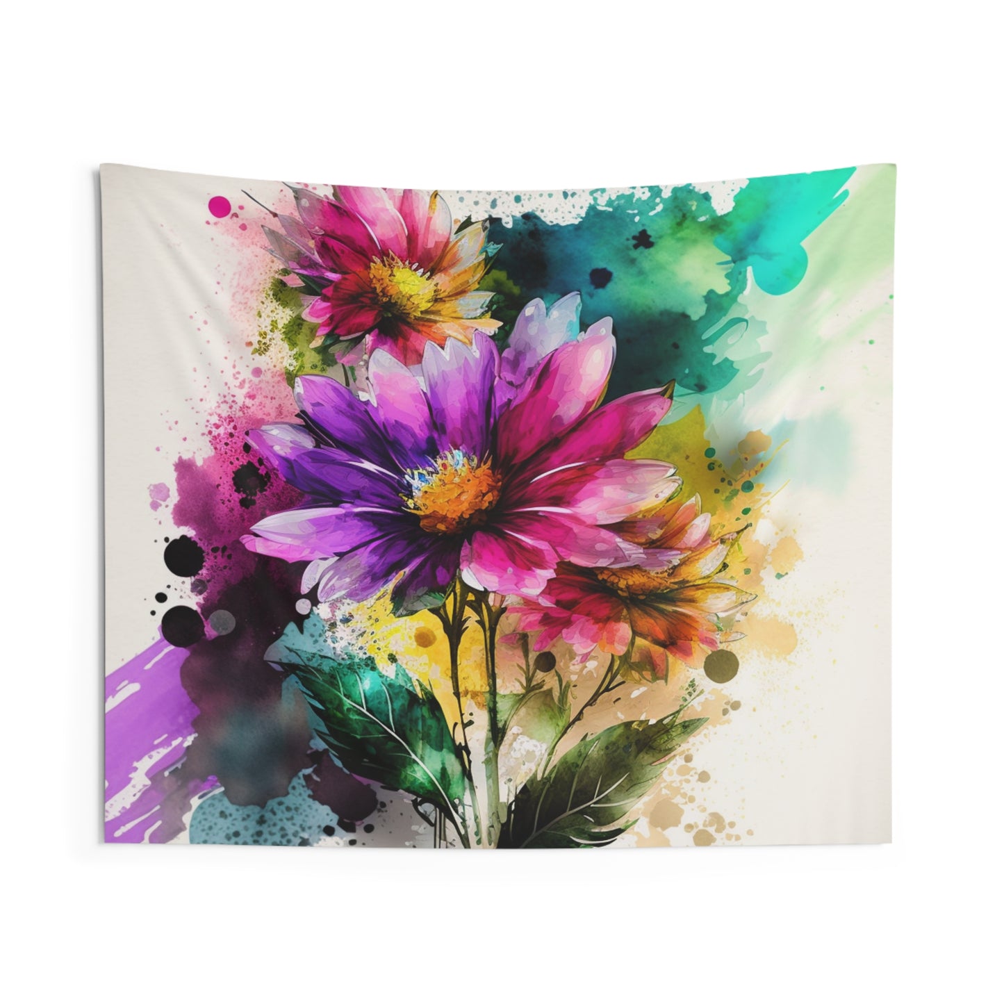 Indoor Wall Tapestries Bright Spring Flowers 1