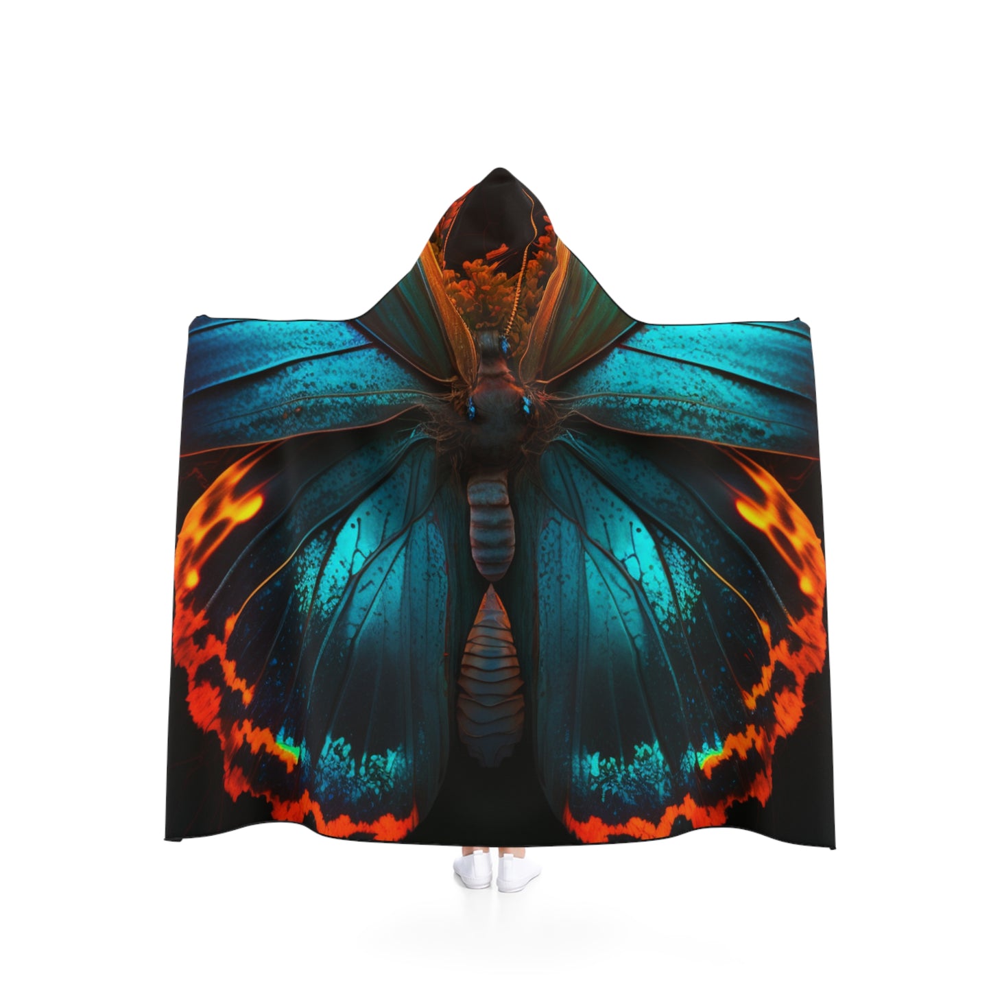 Hooded Blanket Neon Butterfly Flair 3