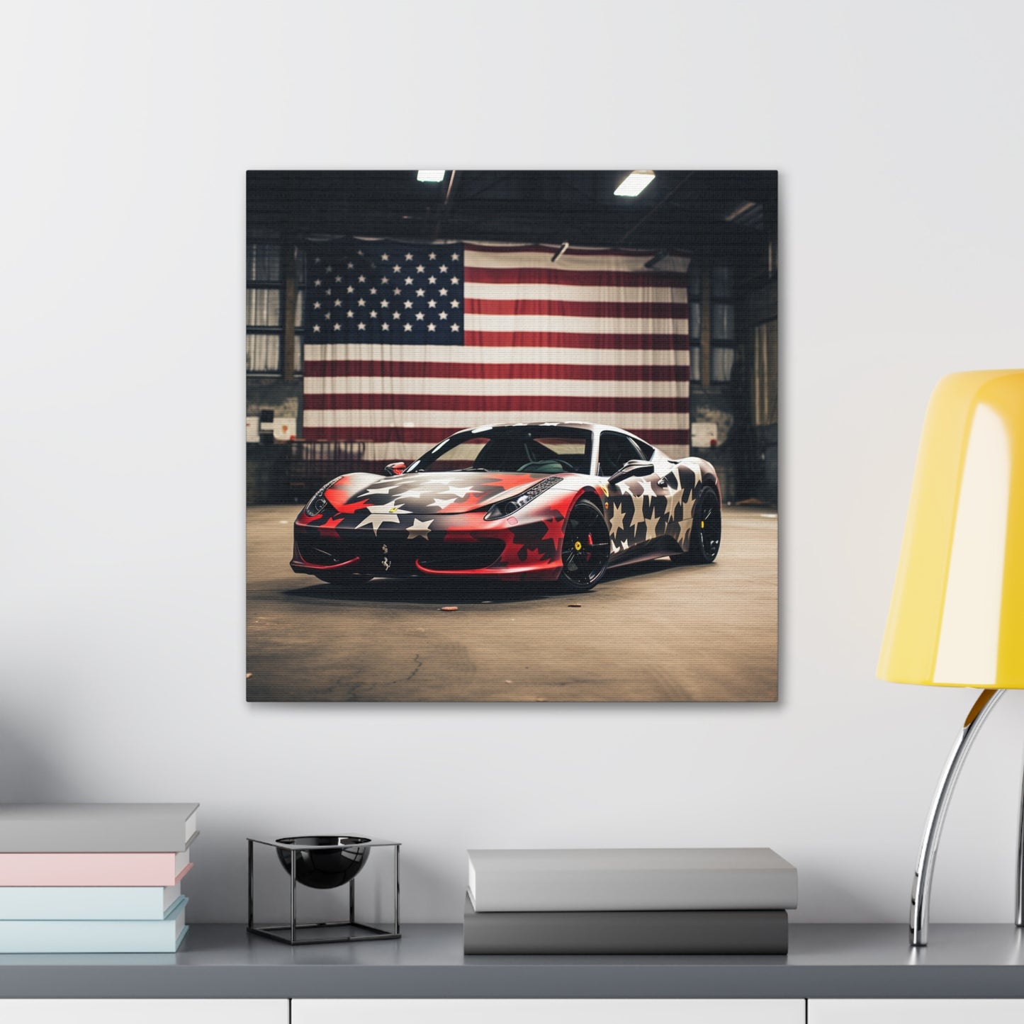 Canvas Gallery Wraps American Flag Farrari 1