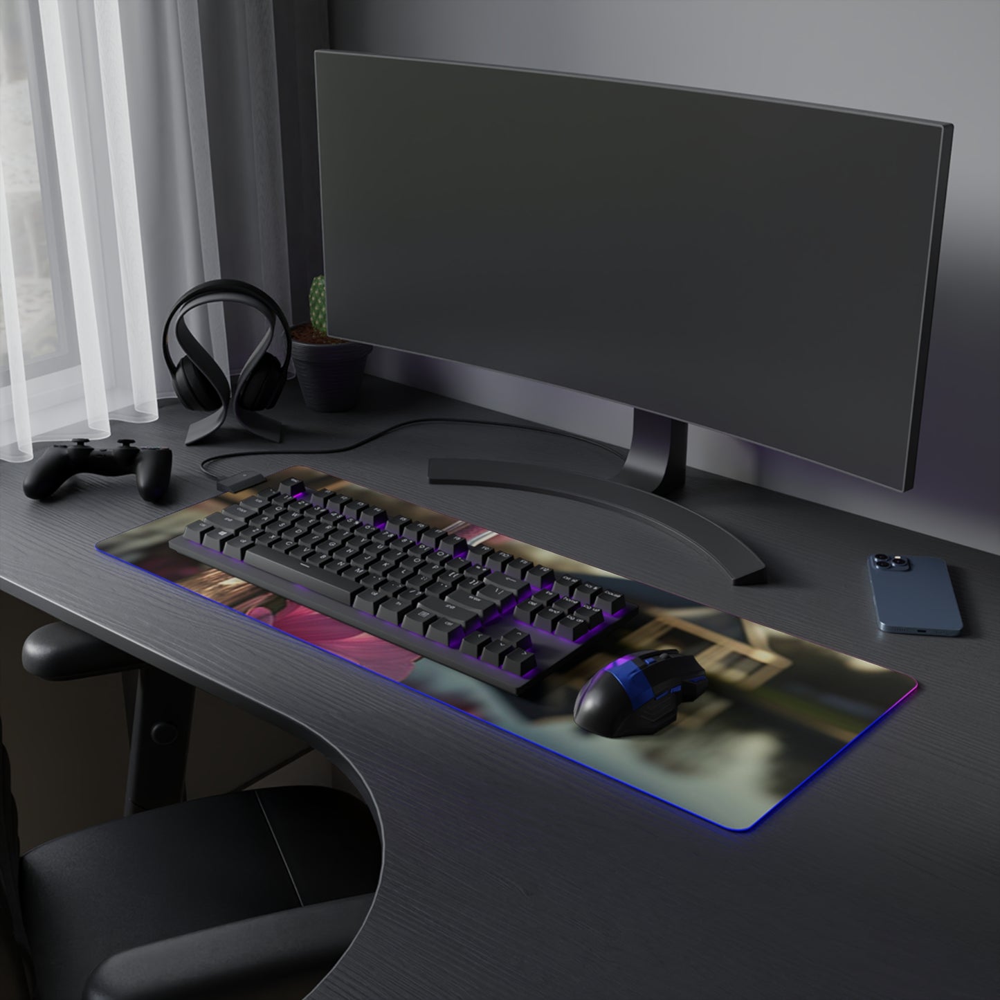 LED Gaming Mouse Pad Magnolia in a Glass vase 2