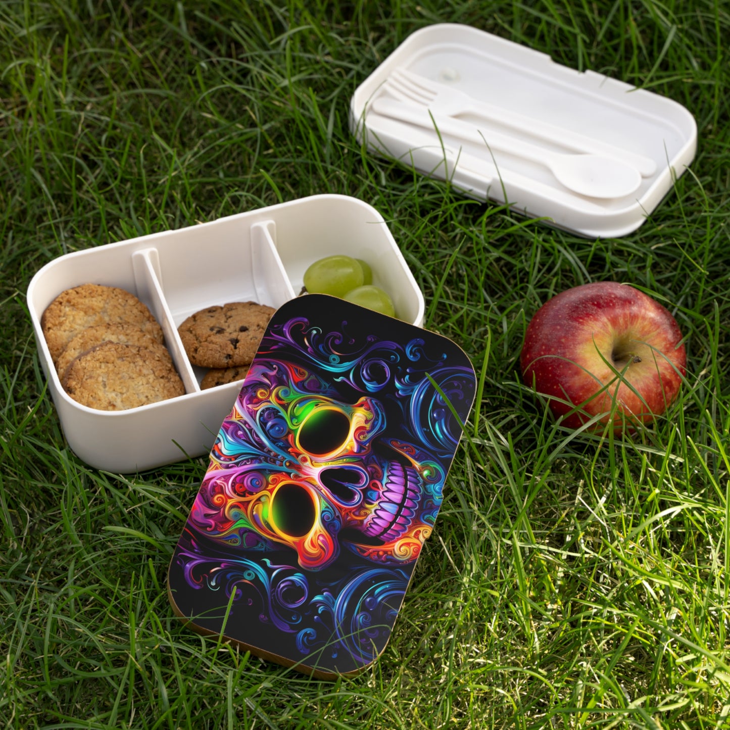 Bento Lunch Box Macro Skull Color 2