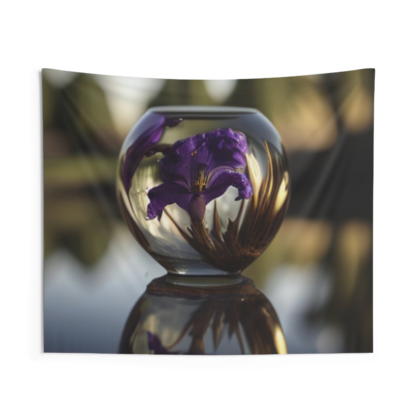 Indoor Wall Tapestries Purple Iris in a vase 2