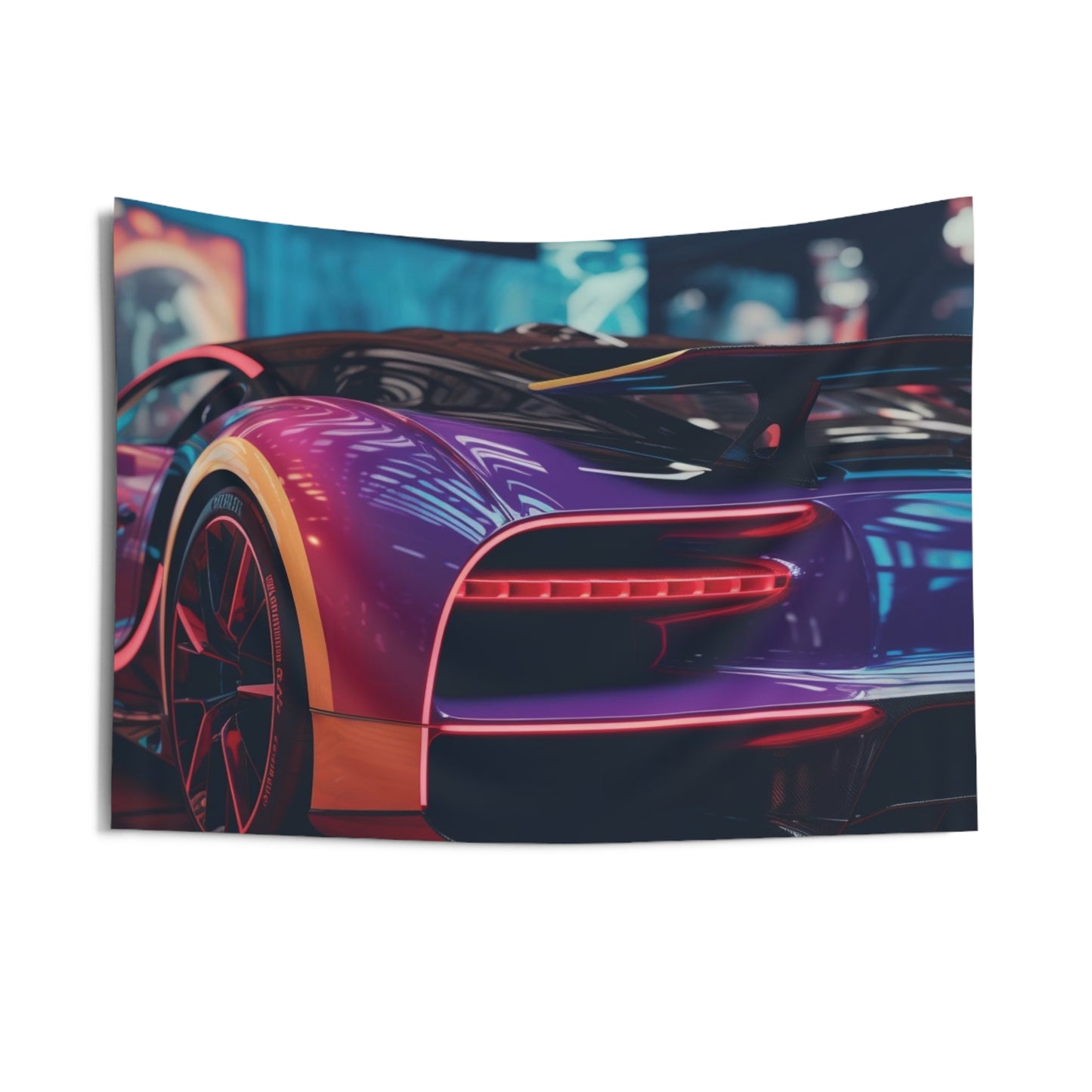 Indoor Wall Tapestries Hyper Bugatti Neon Chiron 3