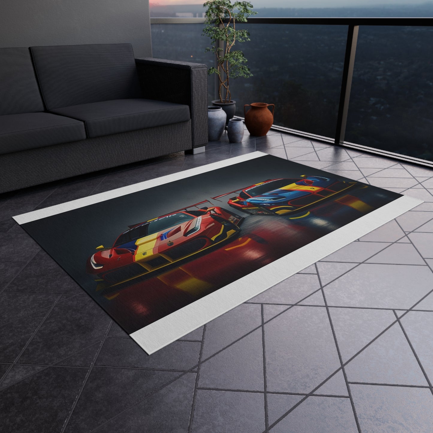 Outdoor Rug  Ferrari Red Blue 4