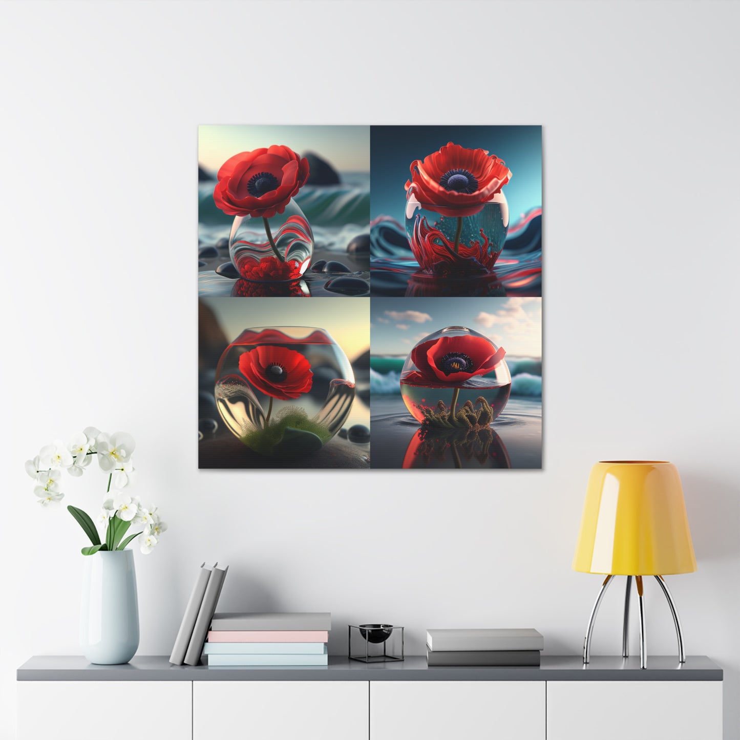 Canvas Gallery Wraps Red Anemone in a Vase 5