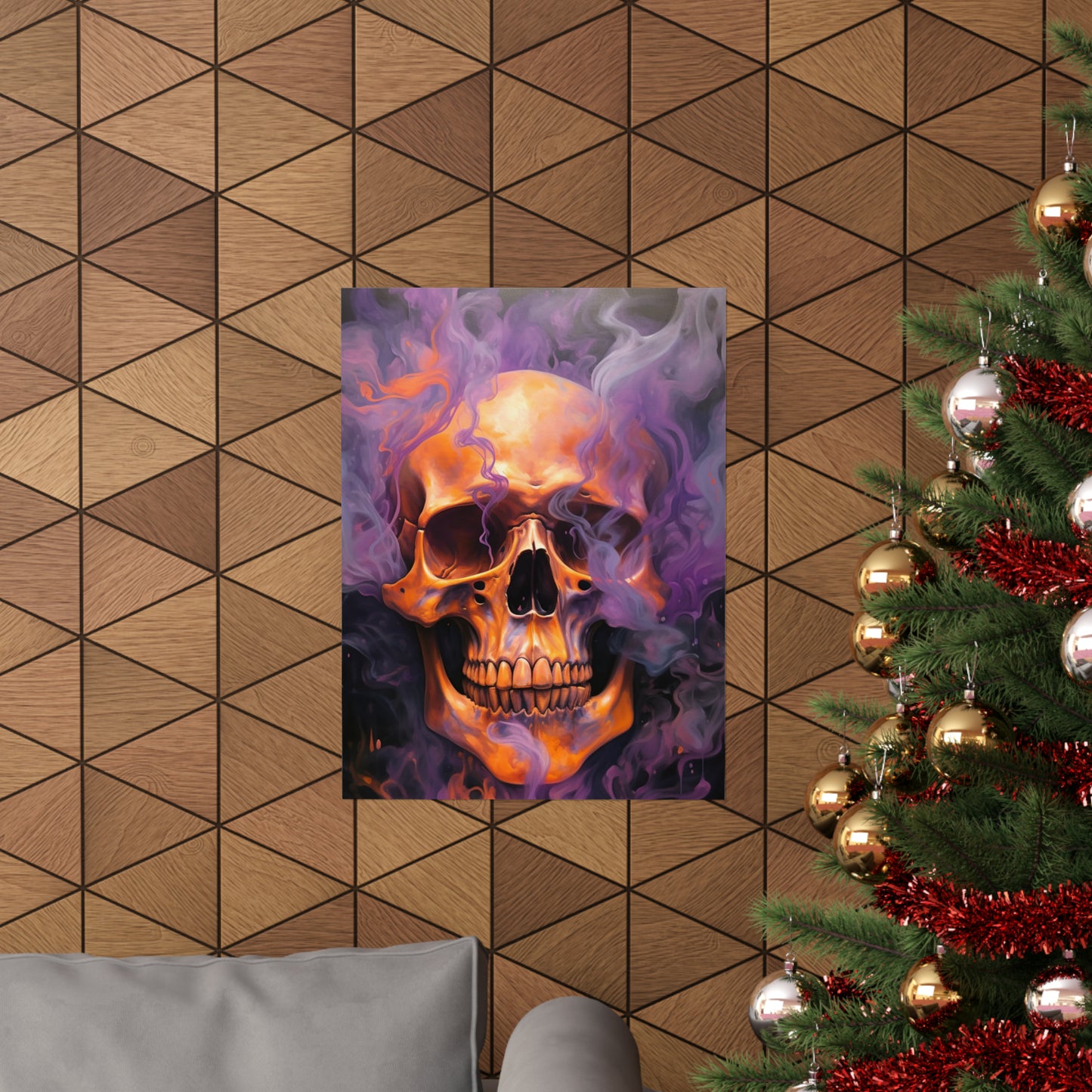 Premium Matte Vertical Posters Skull Flames 4