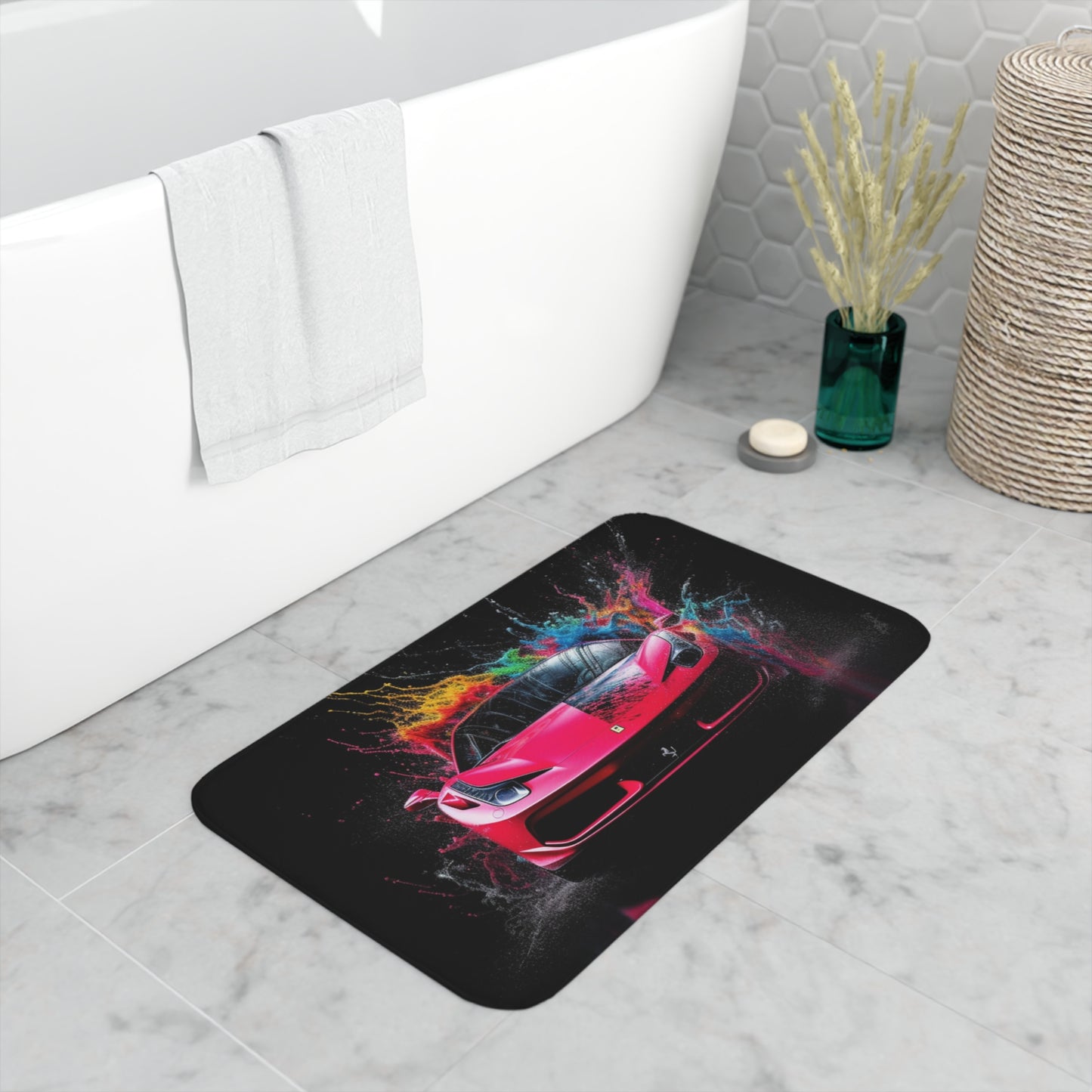 Memory Foam Bath Mat Ferrari Water Splash 2