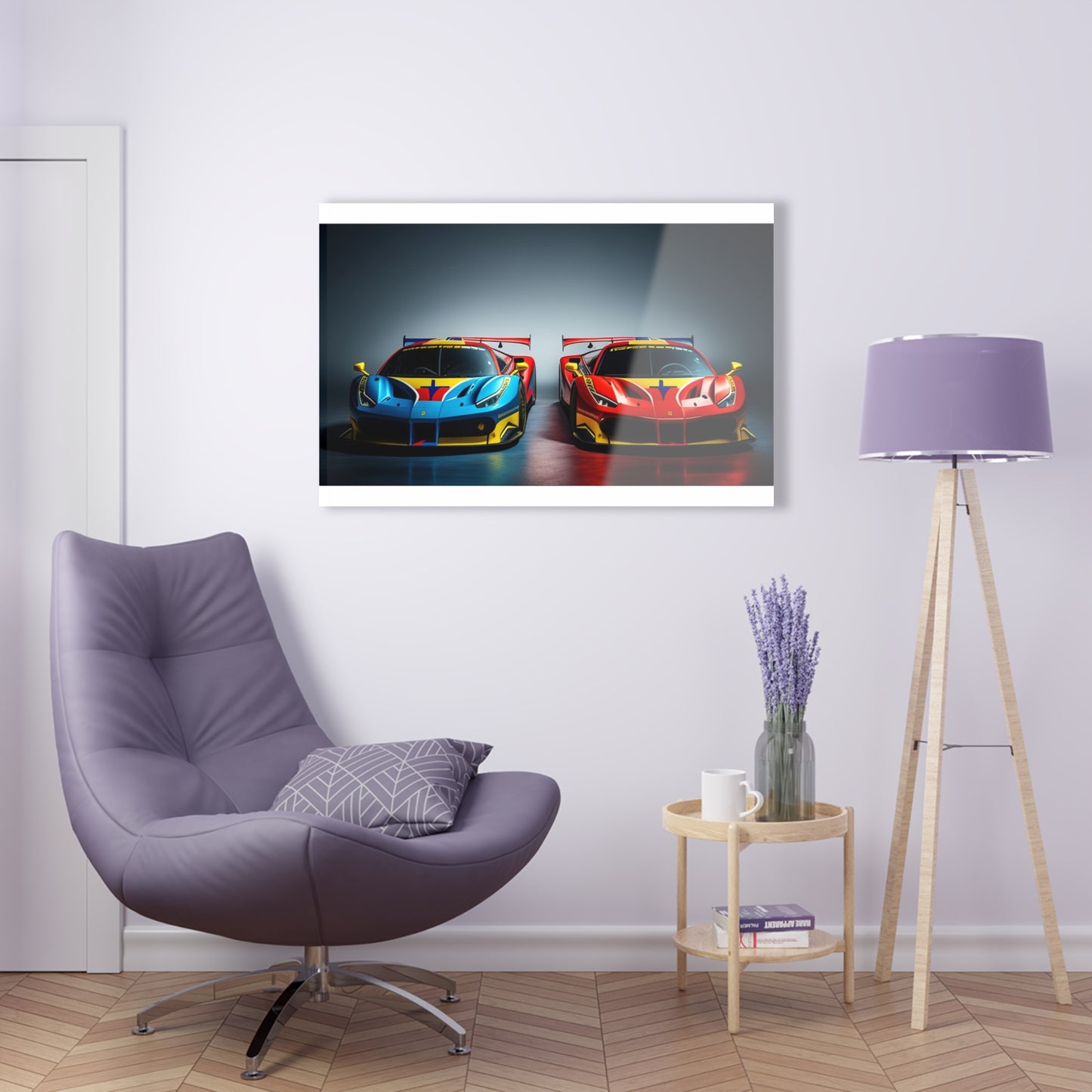 Acrylic Prints Ferrari Red Blue 2