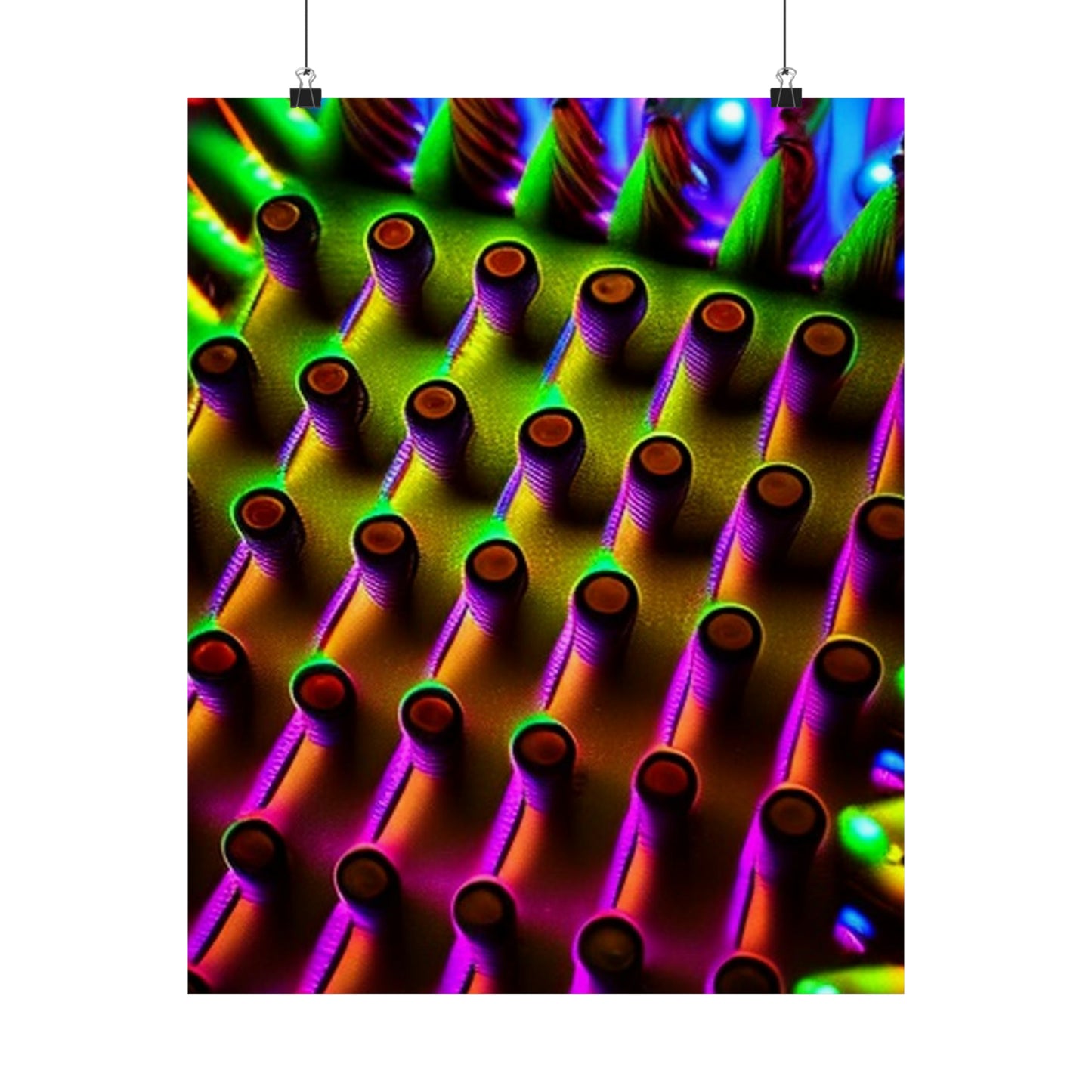 posters Macro Cactus neon square 1