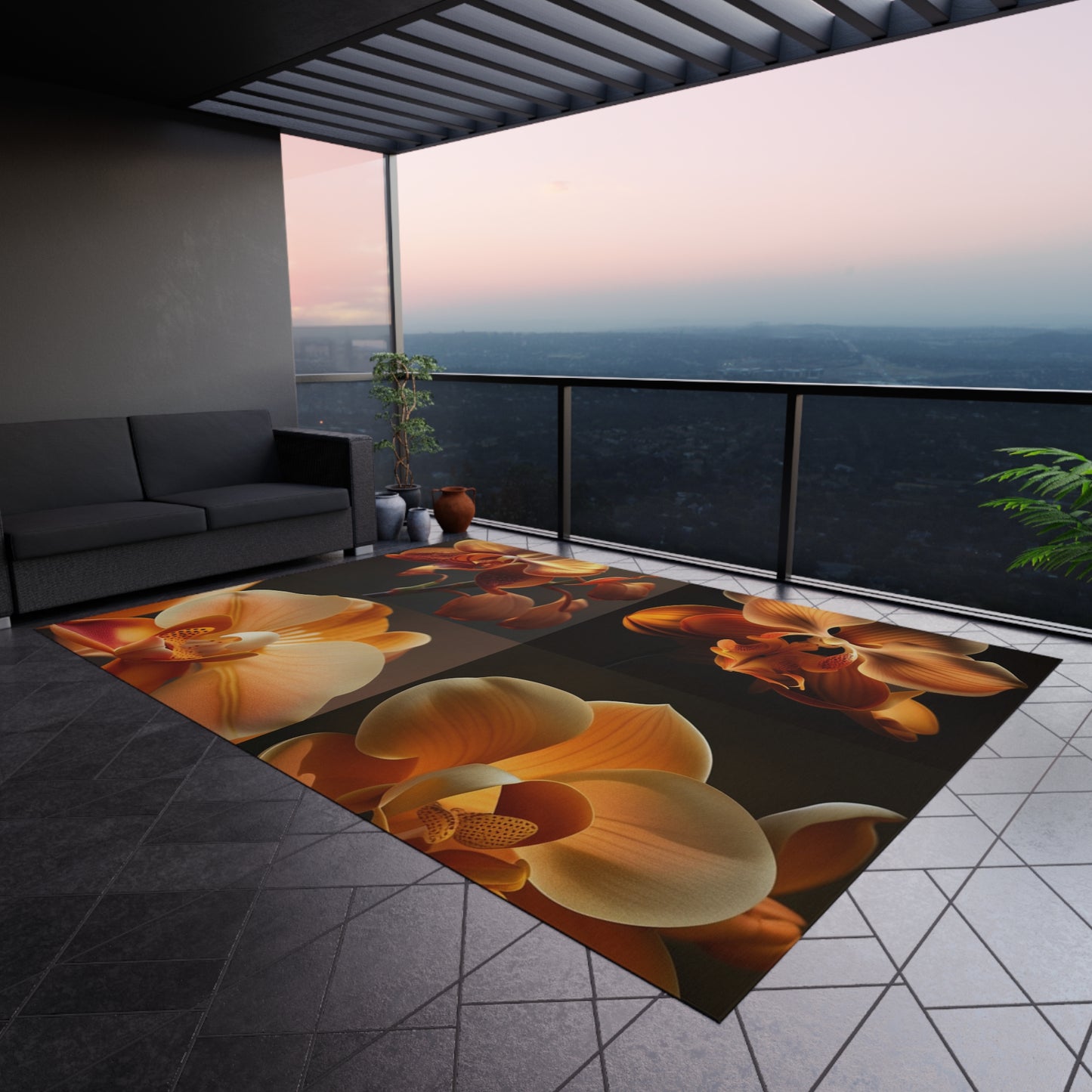 Outdoor Rug  Orange Orchid 5