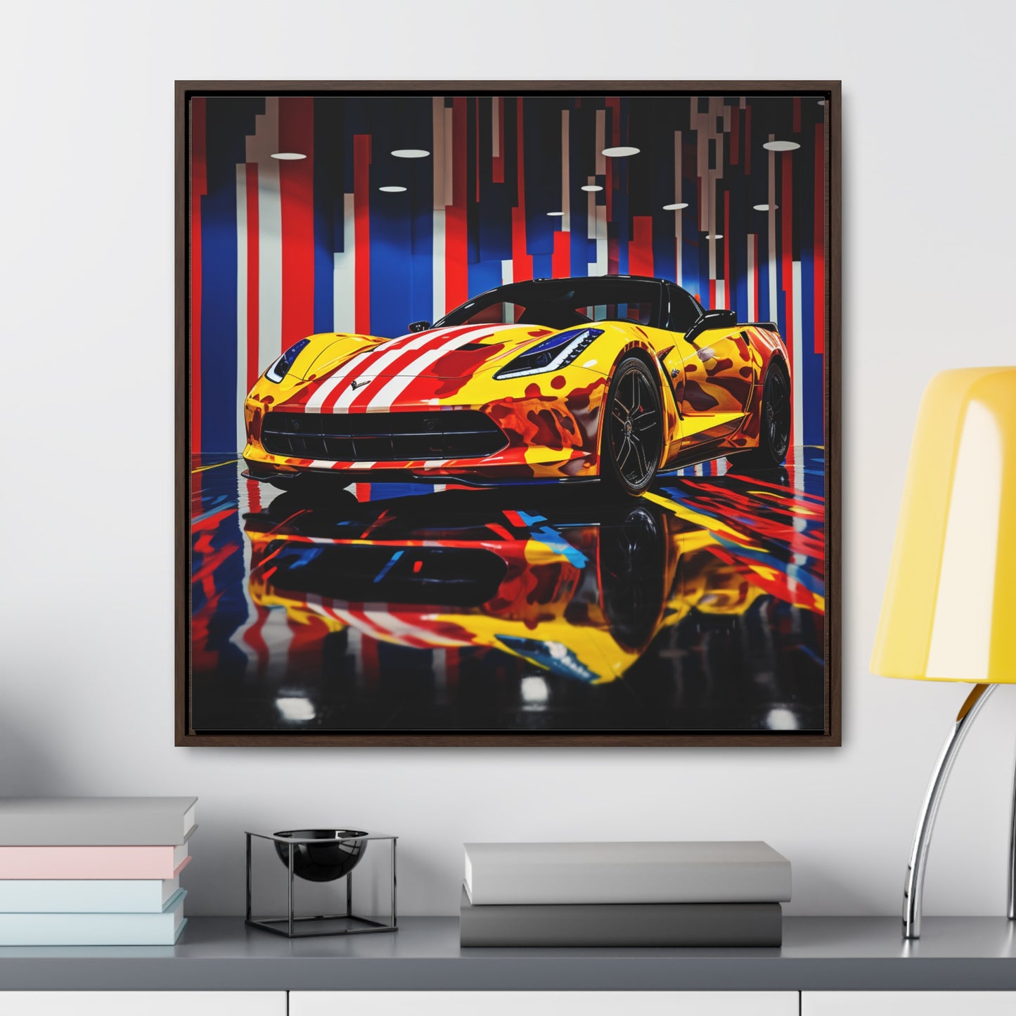 Gallery Canvas Wraps, Square Frame Macro Flag Ferrari 4