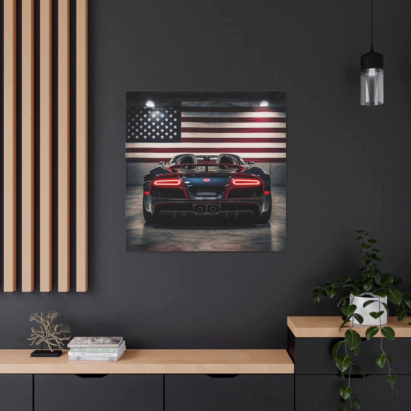 Canvas Gallery Wraps American Flag Background Bugatti 4