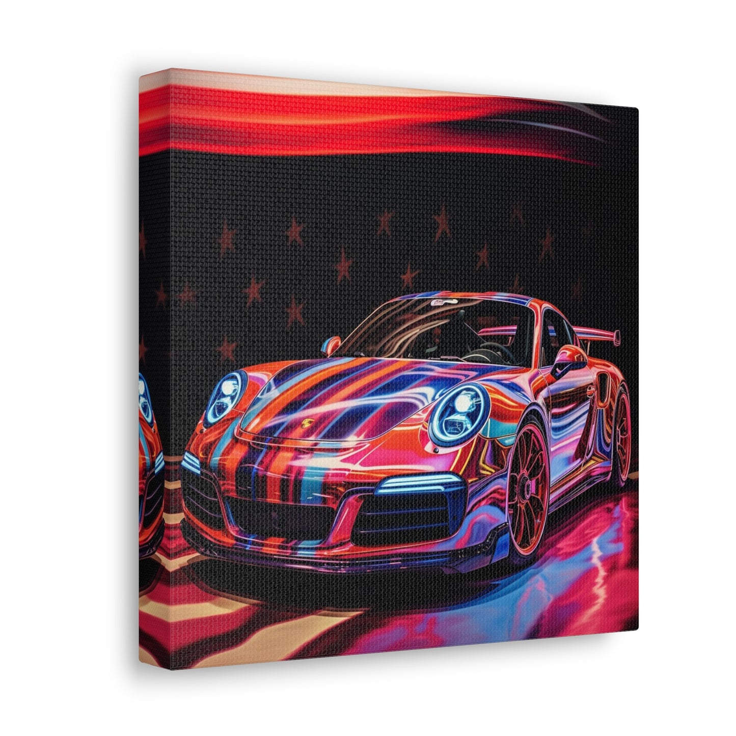 Canvas Gallery Wraps American Flag Colored Porsche 2