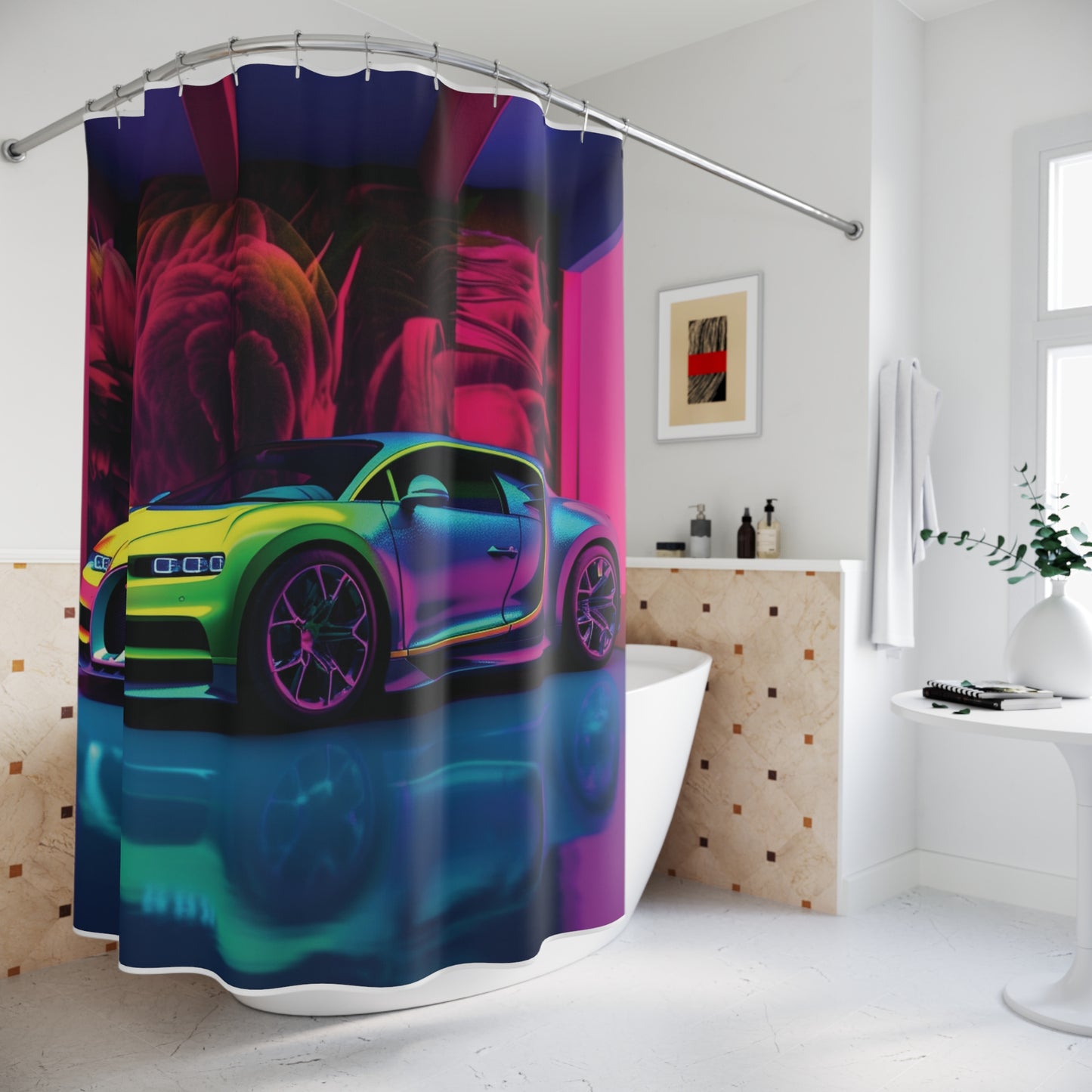 Polyester Shower Curtain Florescent Bugatti Flair 1