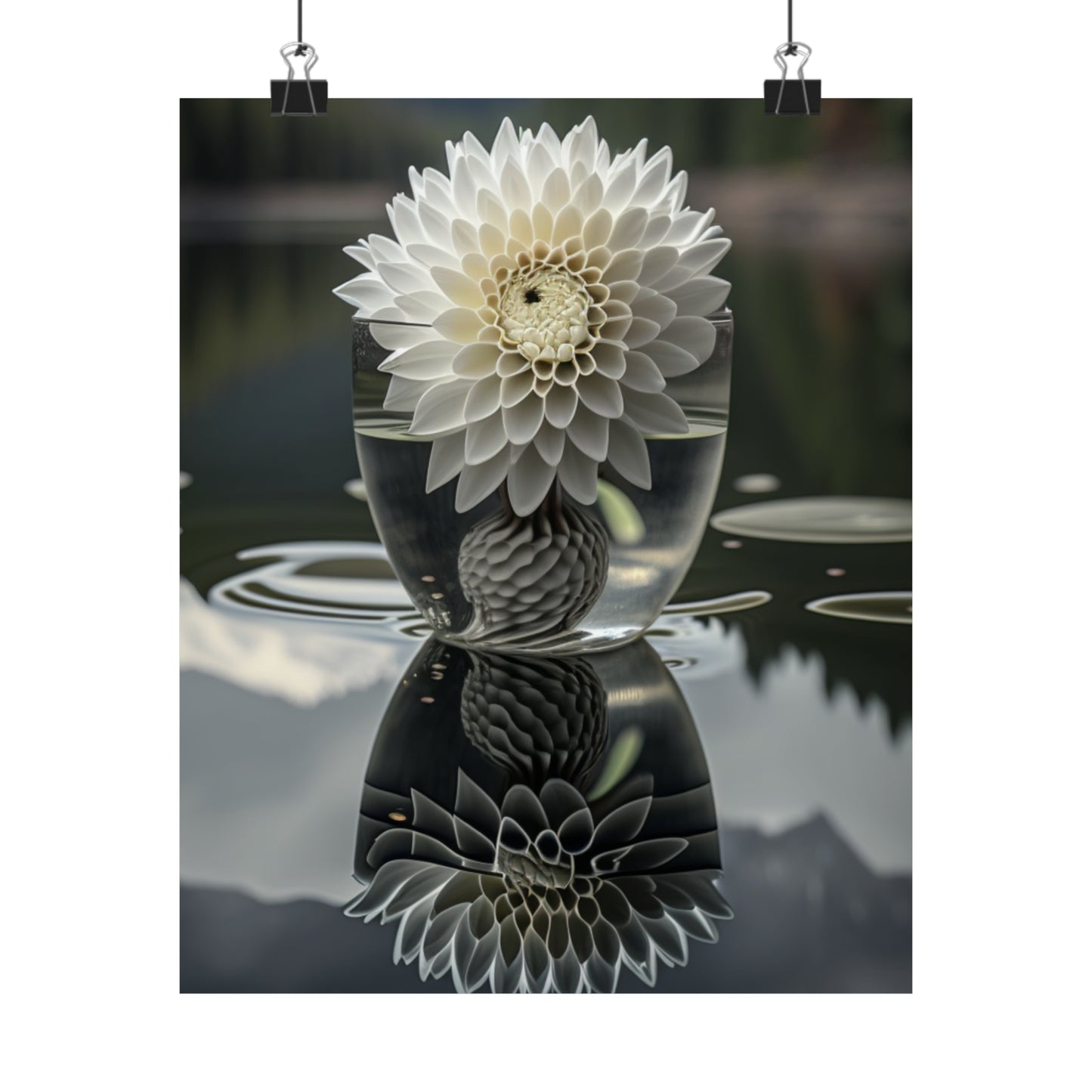 Premium Matte Vertical Posters White Dahlia 3