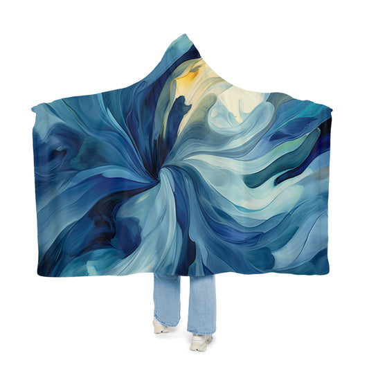 Snuggle Hooded Blanket Blue Tluip Abstract 4