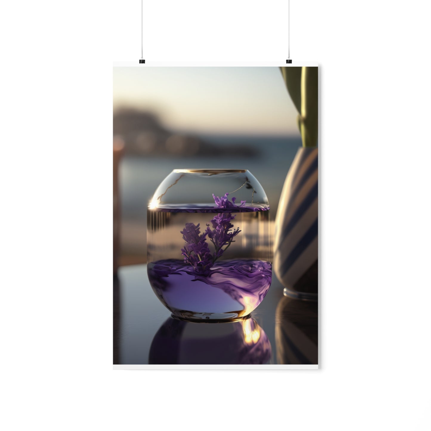 Premium Matte Vertical Posters Lavender in a vase 1