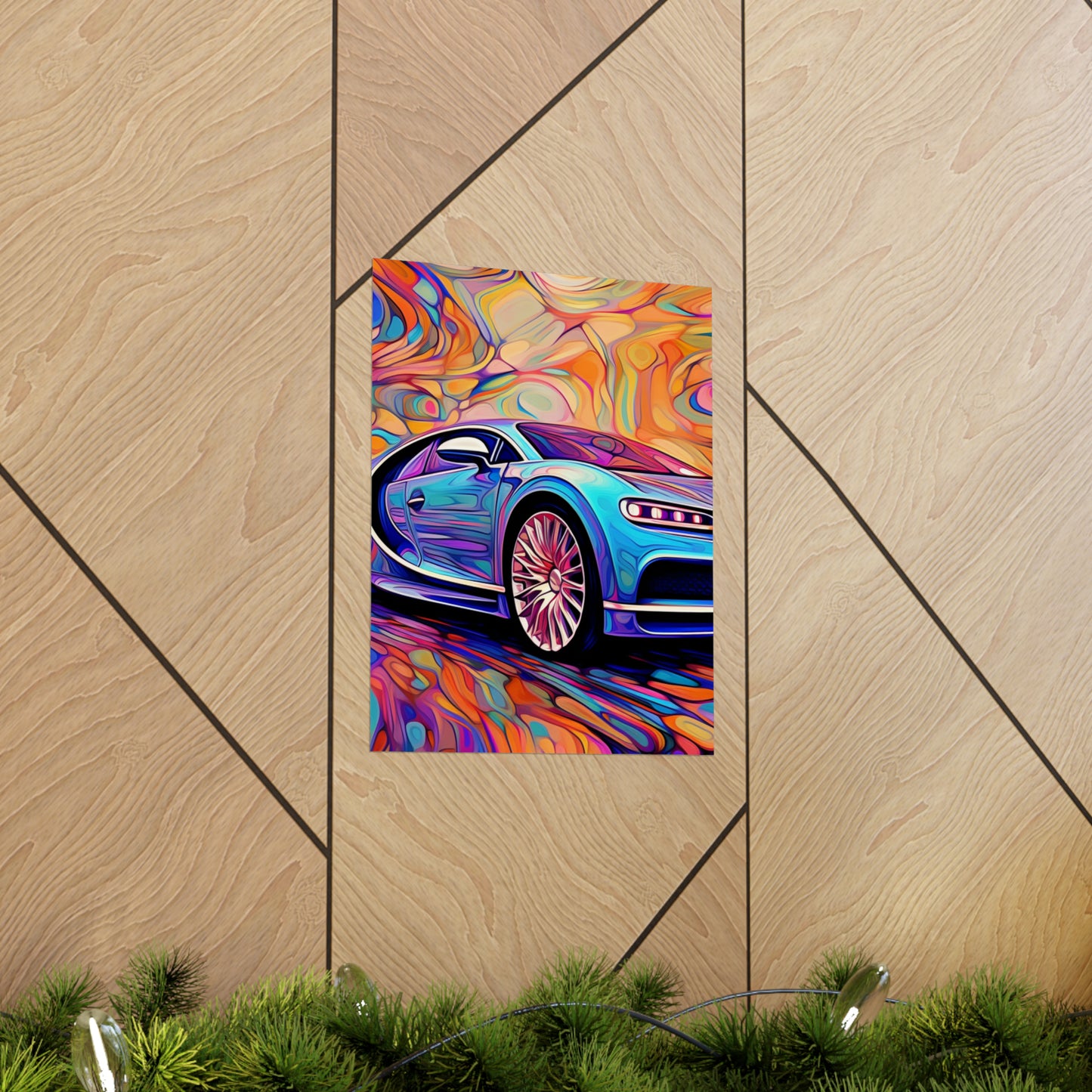 Premium Matte Vertical Posters Bugatti Abstract Concept 3