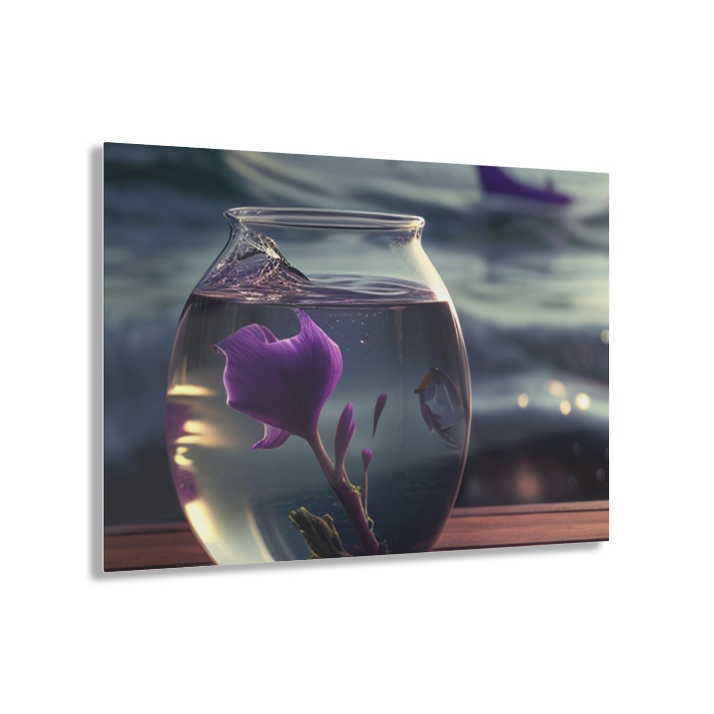 Acrylic Prints Purple Sweet pea in a vase 1