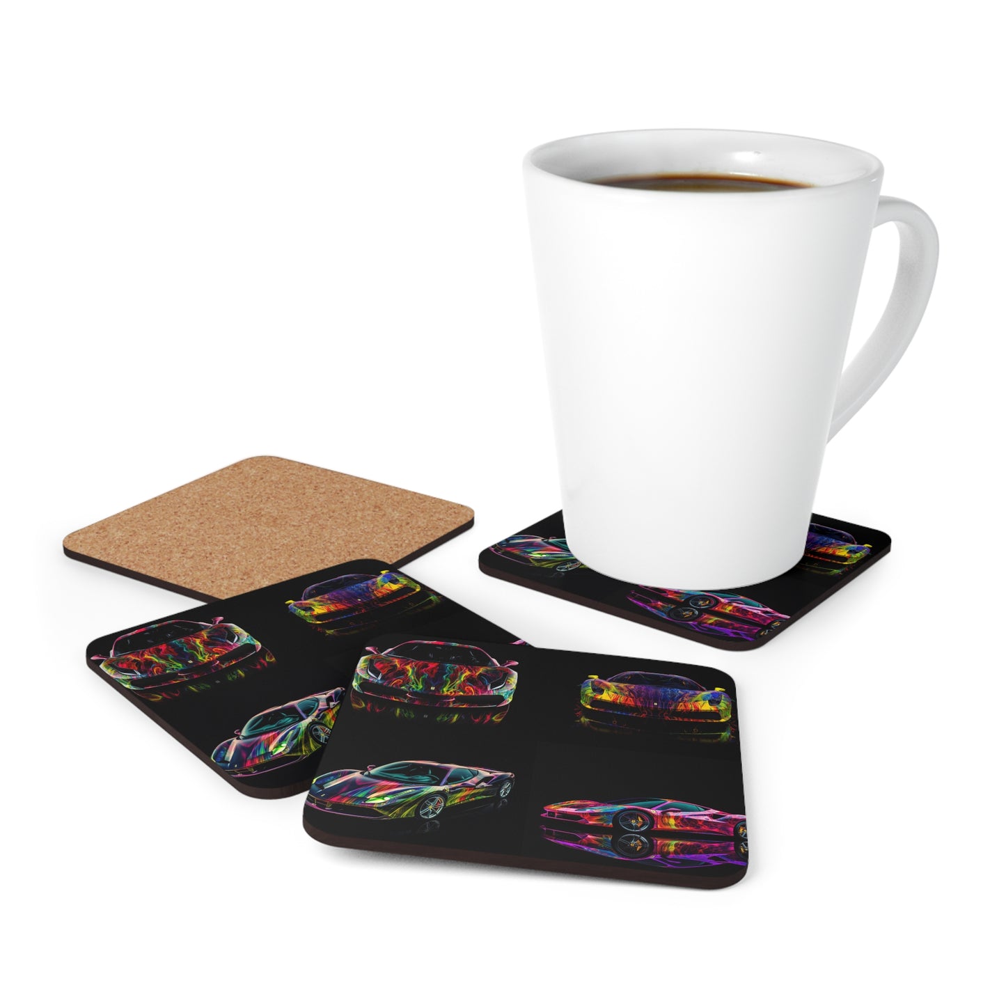 Corkwood Coaster Set Ferrari Color 5