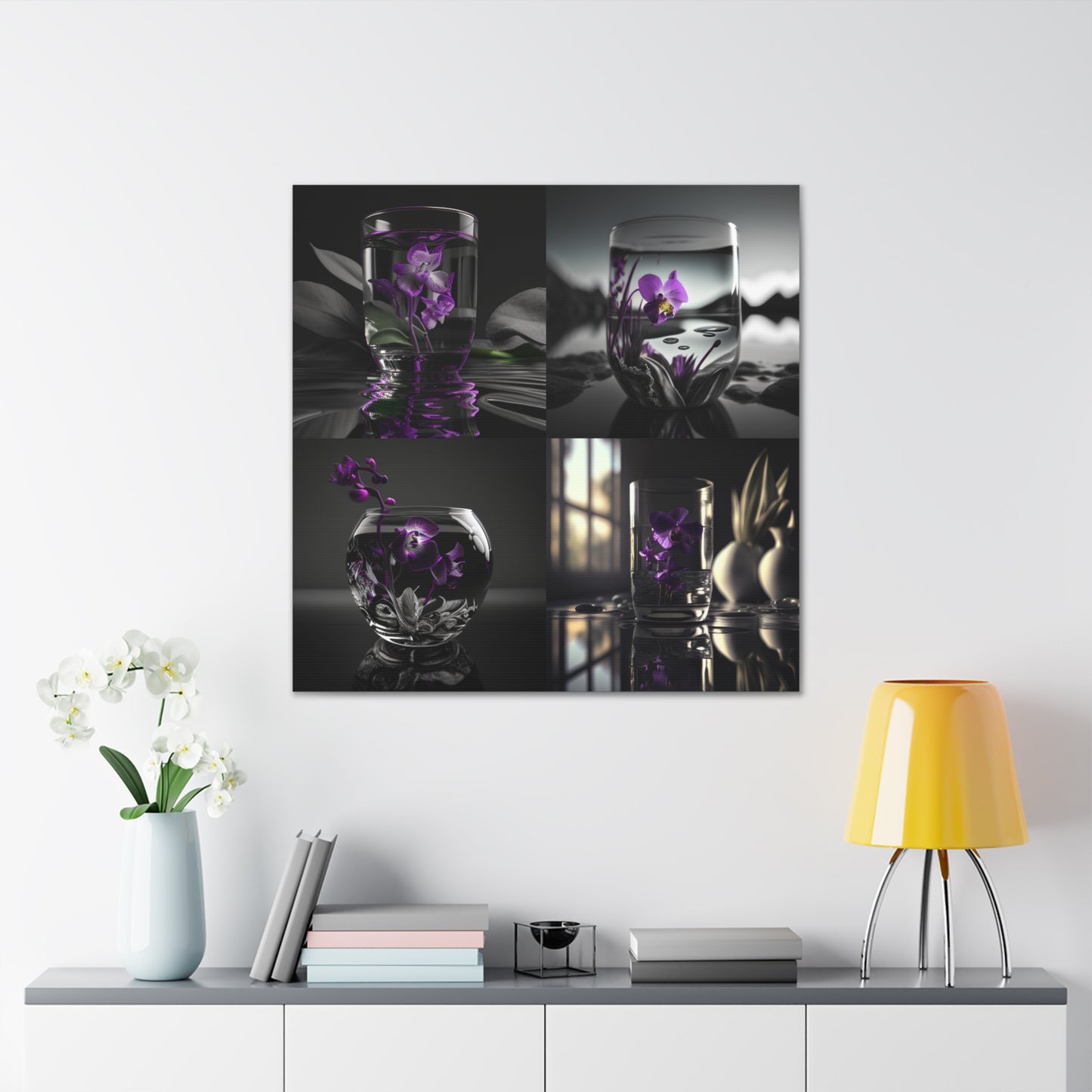 Canvas Gallery Wraps Purple Orchid Glass vase 5