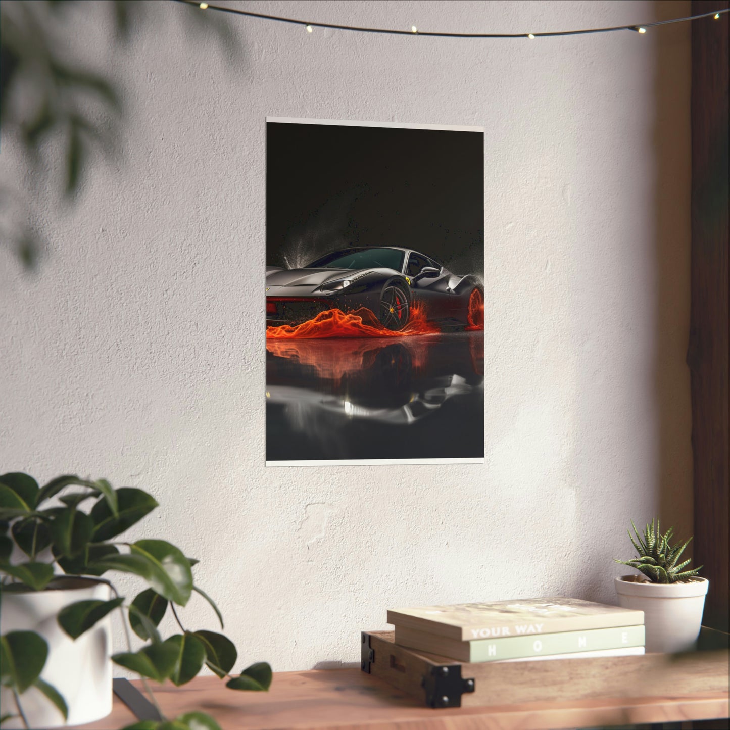 Premium Matte Vertical Posters Ferrari Water Splash 3