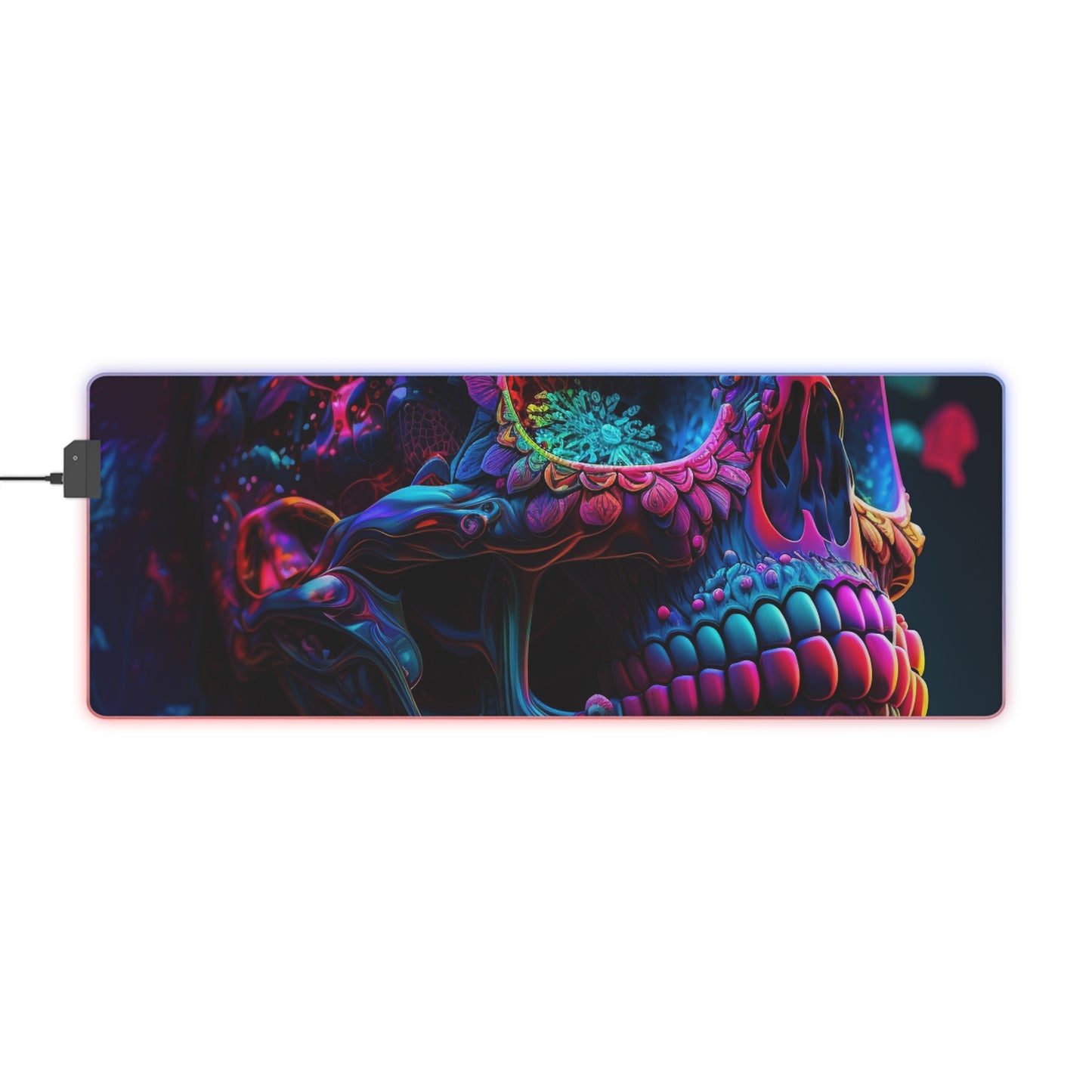 LED Gaming Mouse Pad Florescent Skull Death 3