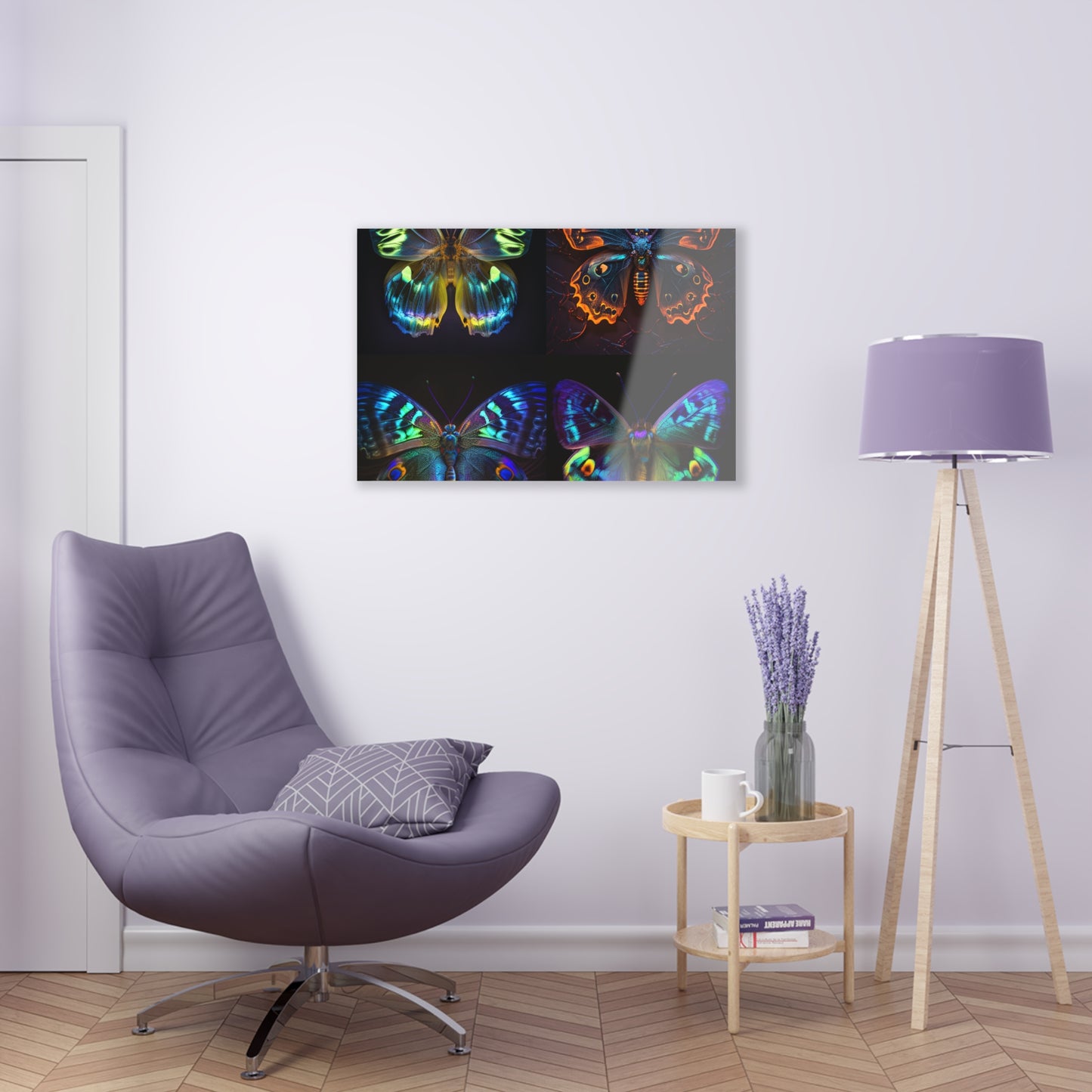 Acrylic Prints Neon Hue Butterfly 5