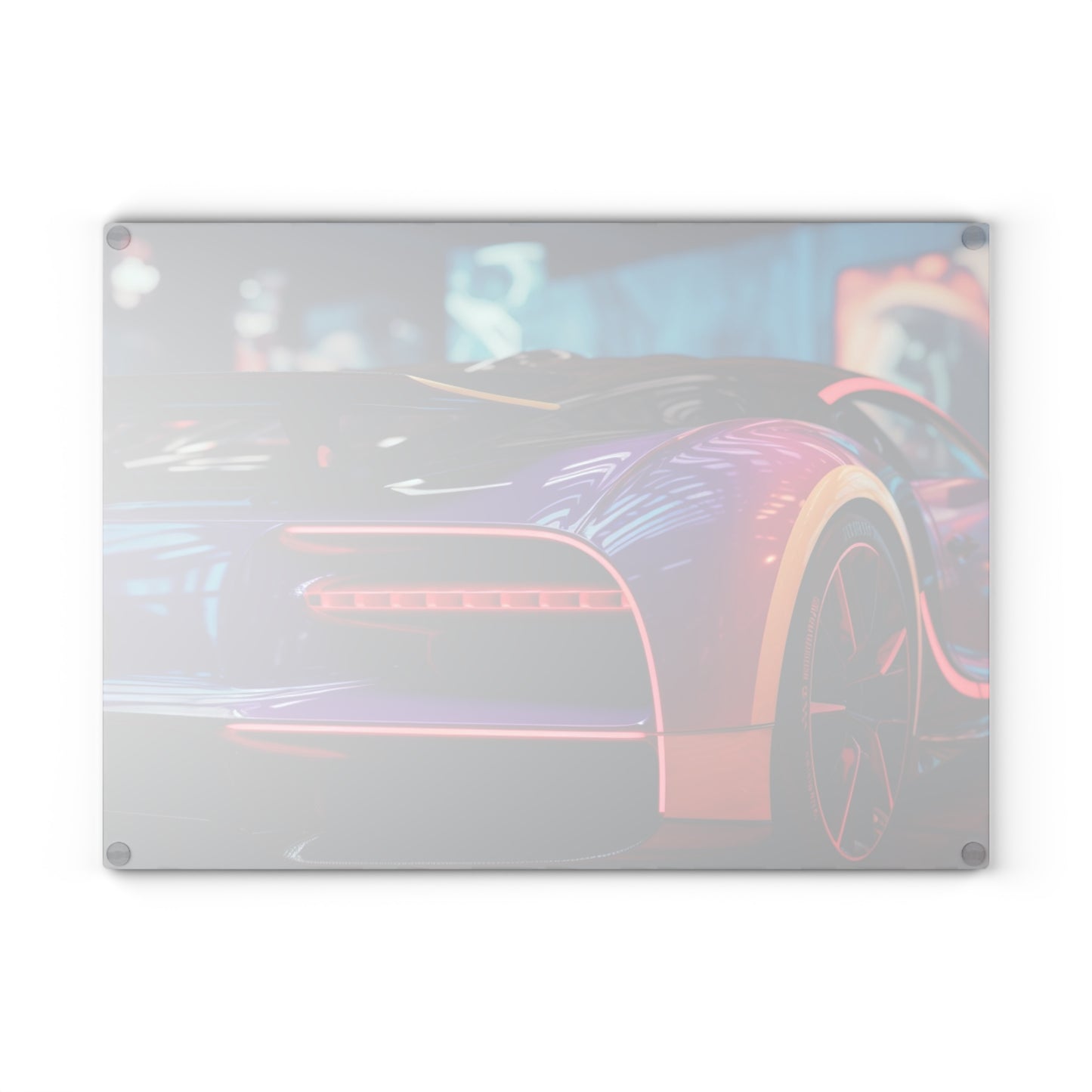 Glass Cutting Board Hyper Bugatti Neon Chiron 3