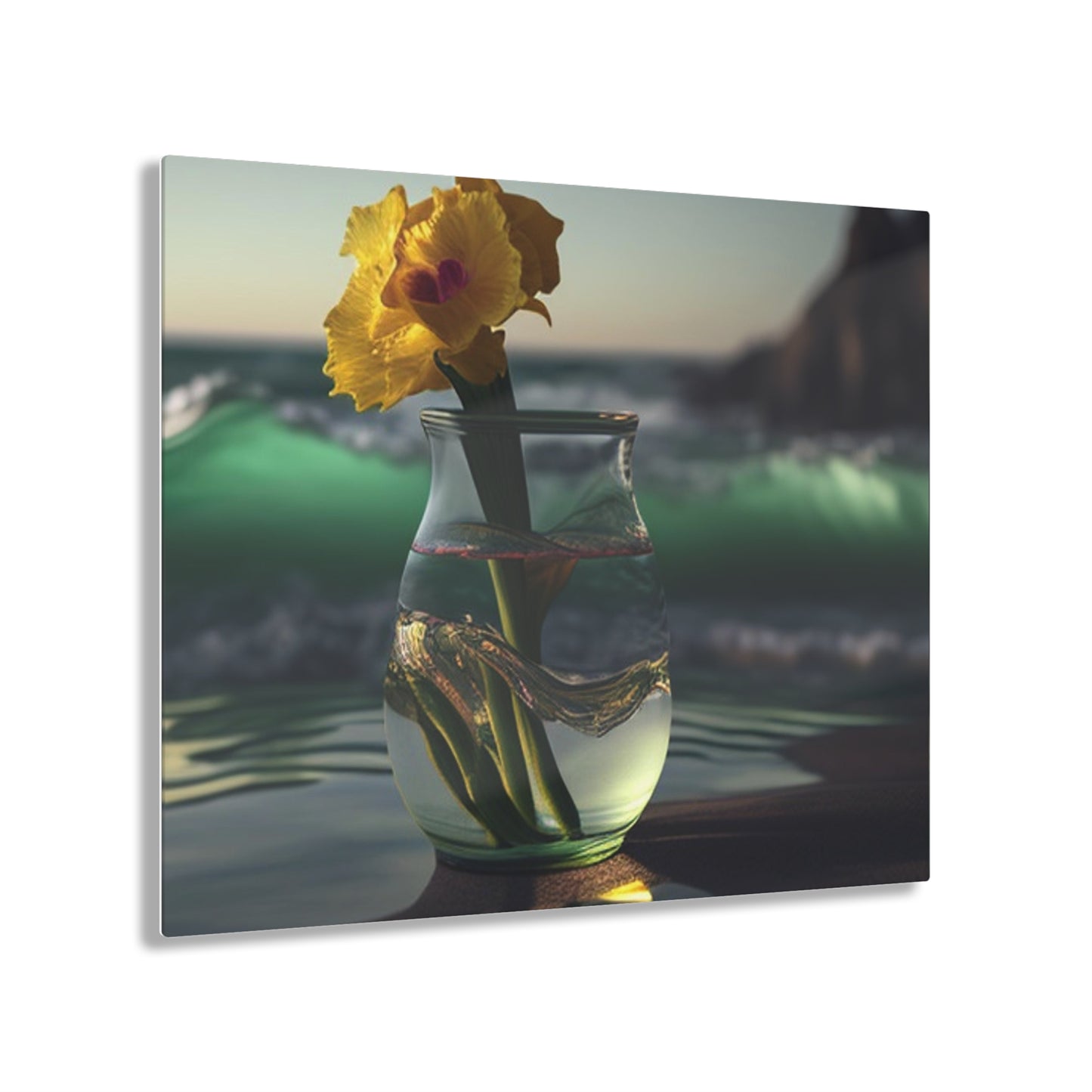 Acrylic Prints Yellow Gladiolus glass 1