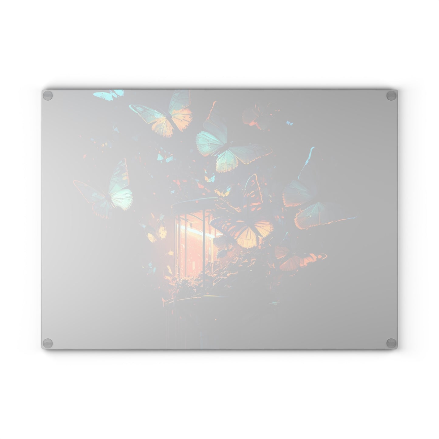 Glass Cutting Board Street Light Butterfly 1