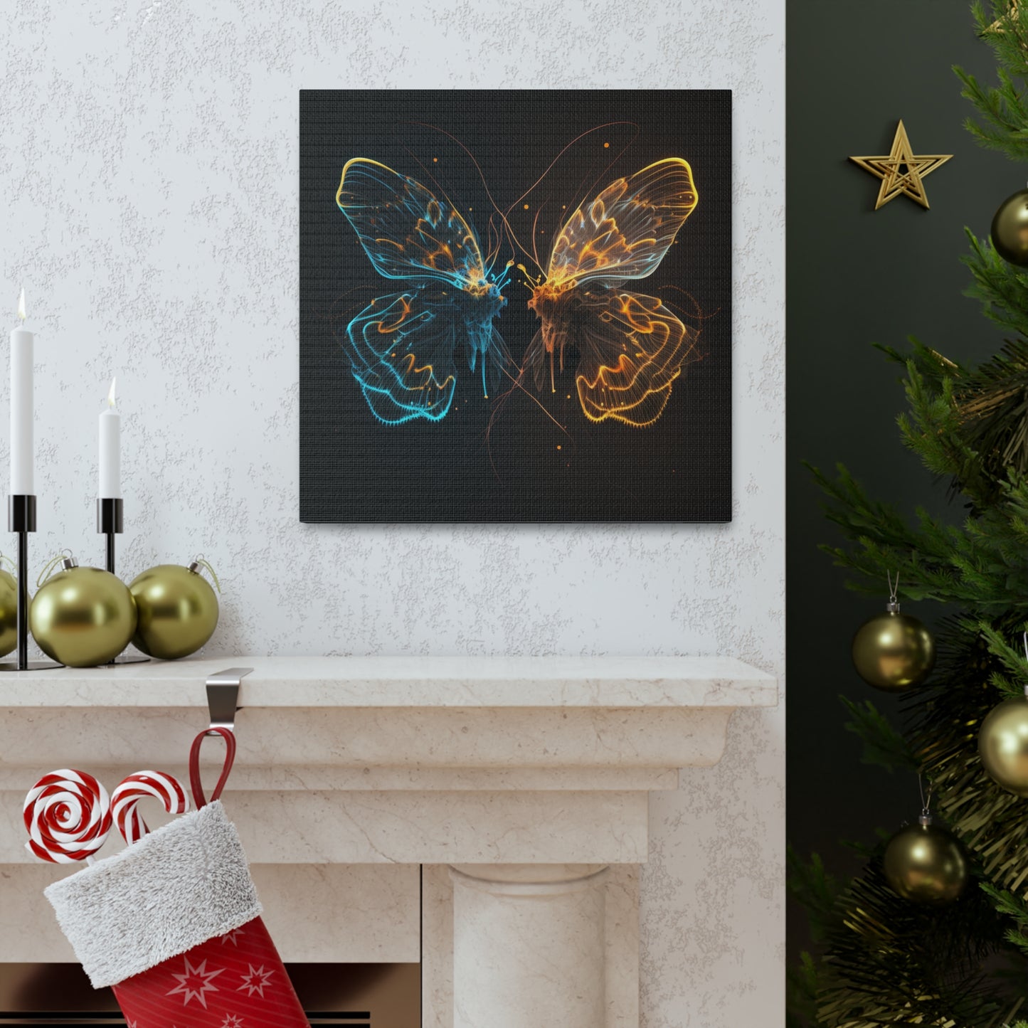 Canvas Gallery Wraps Neon Glo Butterfly 1