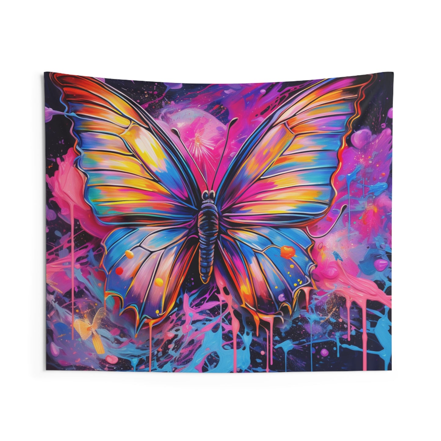 Indoor Wall Tapestries Pink Butterfly Flair 3