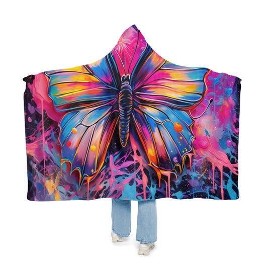 Snuggle Hooded Blanket Pink Butterfly Flair 3